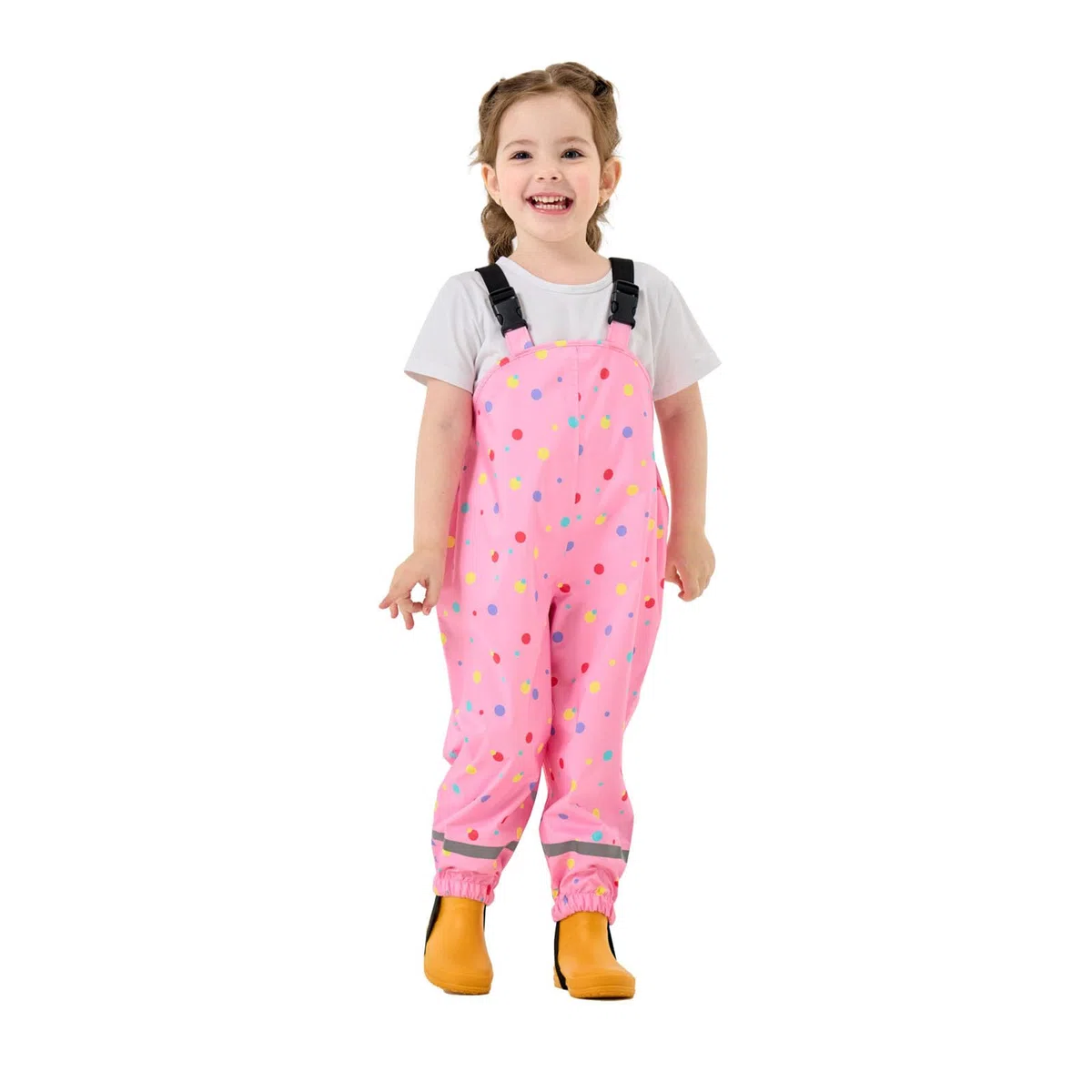 FANSU Pantalon de Pluie Enfant Imperméable Salopette, Pantalon de Pluie d'Extérieur avec Bretelles pour Garçons et Filles pour Jeux Boueux, Aventures en Bord de Mer