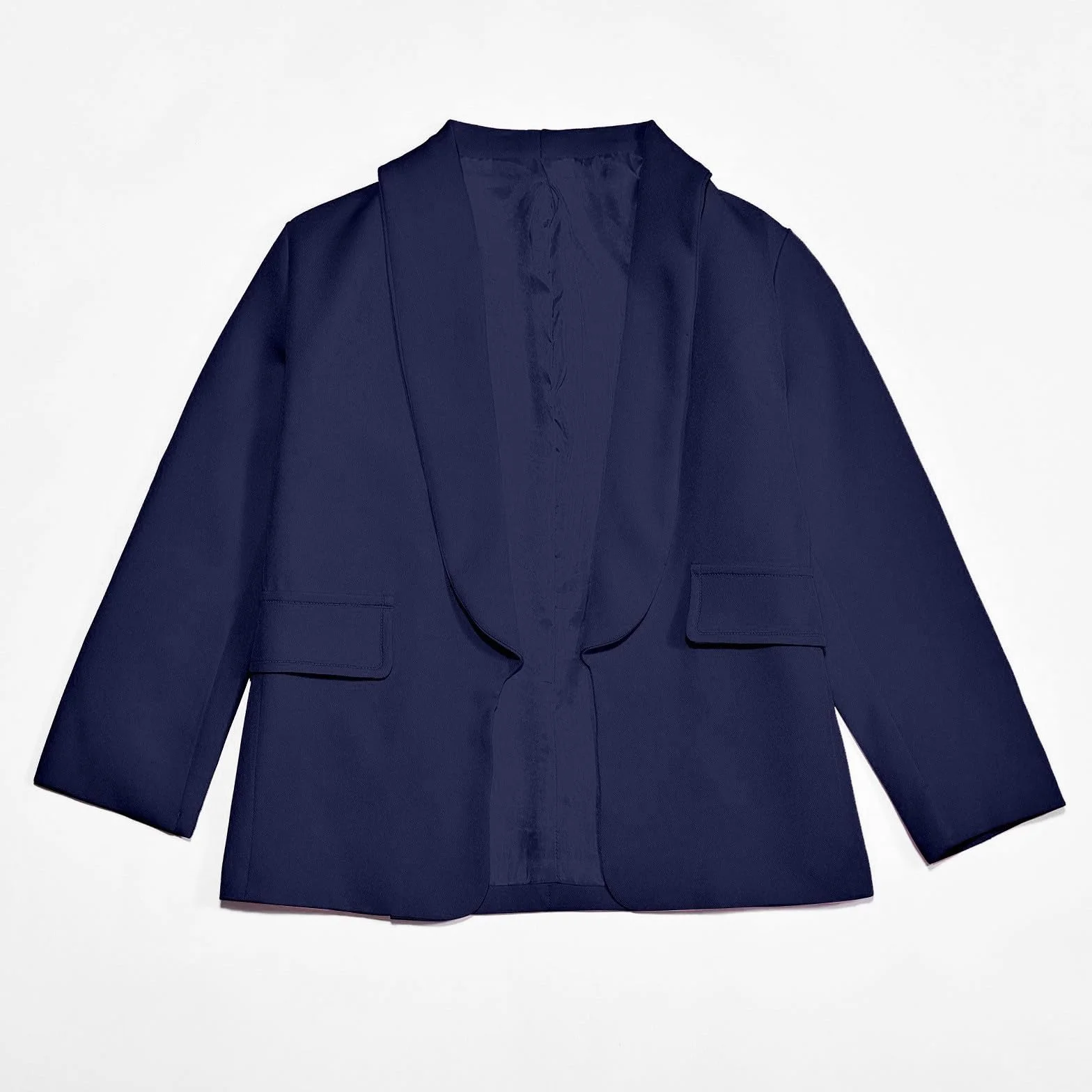 Blazers à Manches Longues pour Filles Col ChâLe Blazers Fille Veste De Costume Formelle avec Poche IntéRieure Printemps Elegant Manteau Enfant Veste Fille Couleur Unie 3-14 Ans