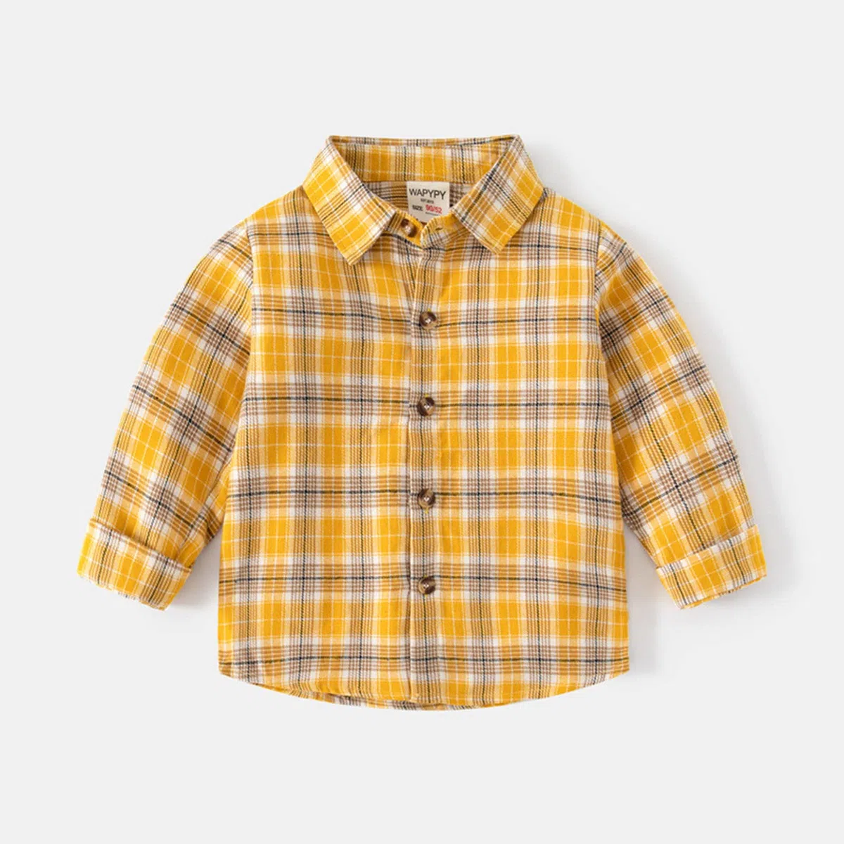 Enfant Garçon Manches Longues Hiver Shirt Tops Manteau Outwear pour Bébé Vêtements à Carreaux Jaune Bleu
