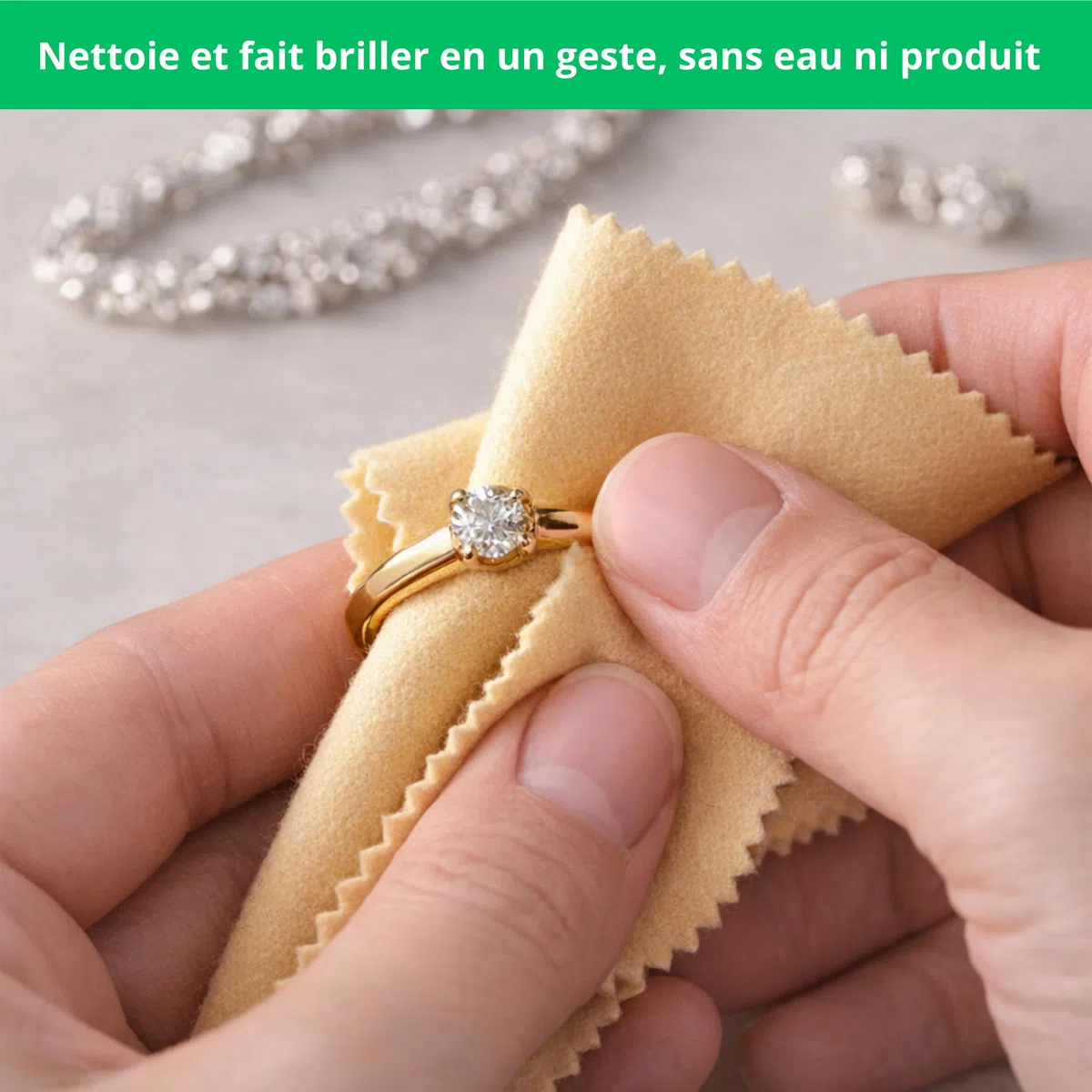 Chamoisine - pour l'Entretien des Bijoux en Argent et en Or | Nettoie l’oxydation, ravive la brillance, utilisation à sec