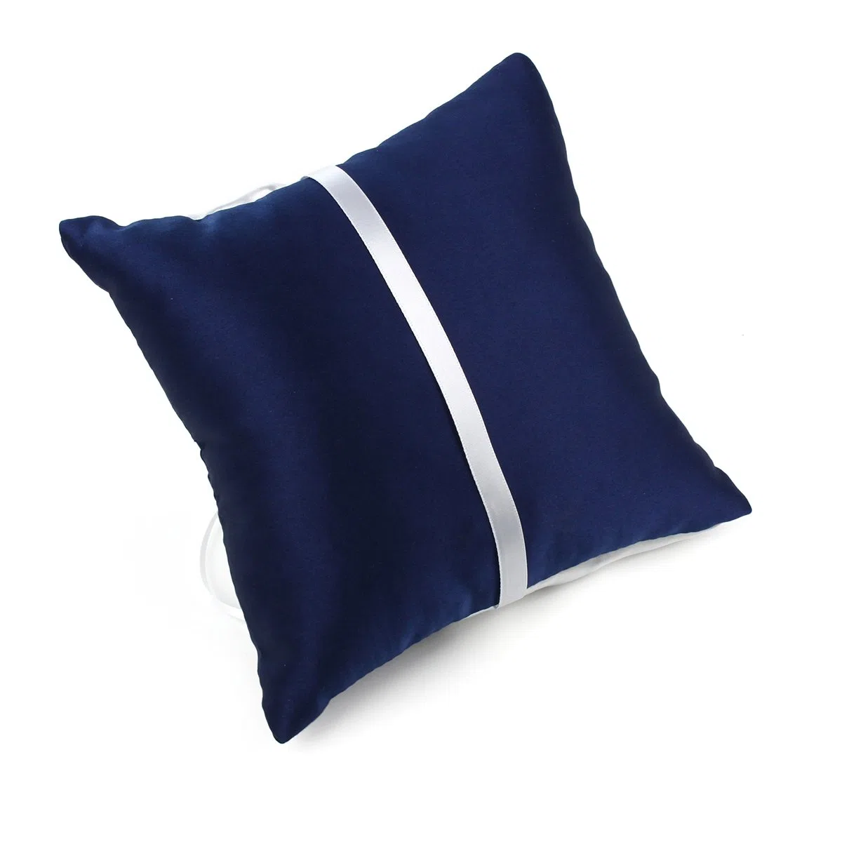 Porte-alliances exclusif en satin bleu marine 19,8 cm (clé aux cœurs joints)