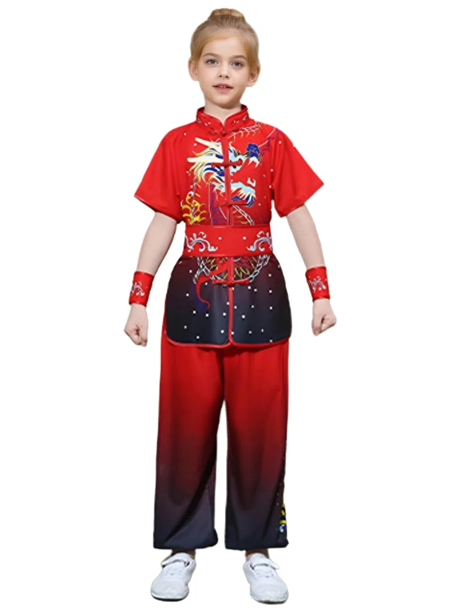 dPois Costume Kung Fu Enfants Garçons Filles Arts Martiaux Vêtements Unisexe Uniformes Traditionnels Chinois Tai Chi Chinois Ensembles 3-16 Ans