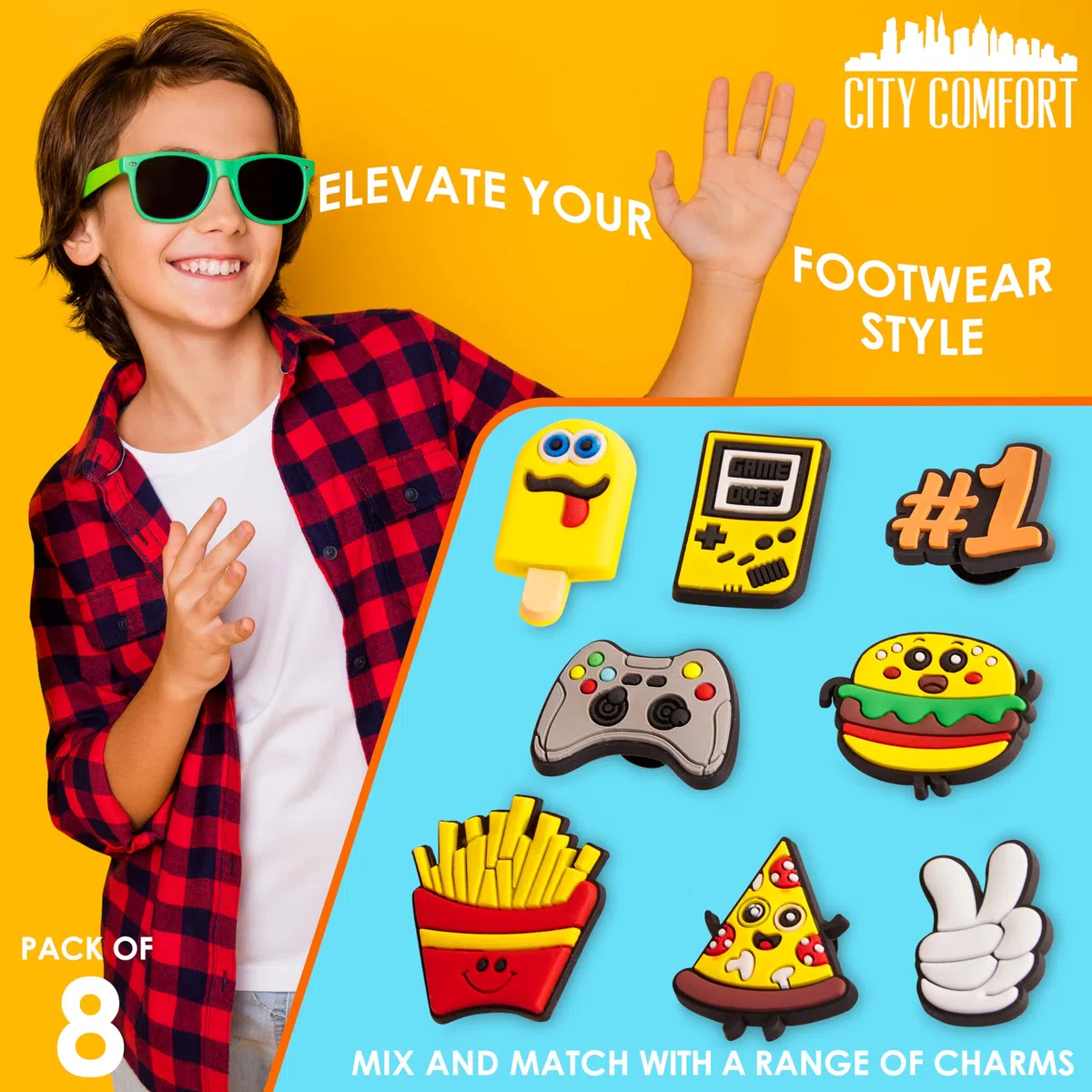 CityComfort Sabot de Jardin Garçon, Chaussure Enfant avec Charmes à Clipser
