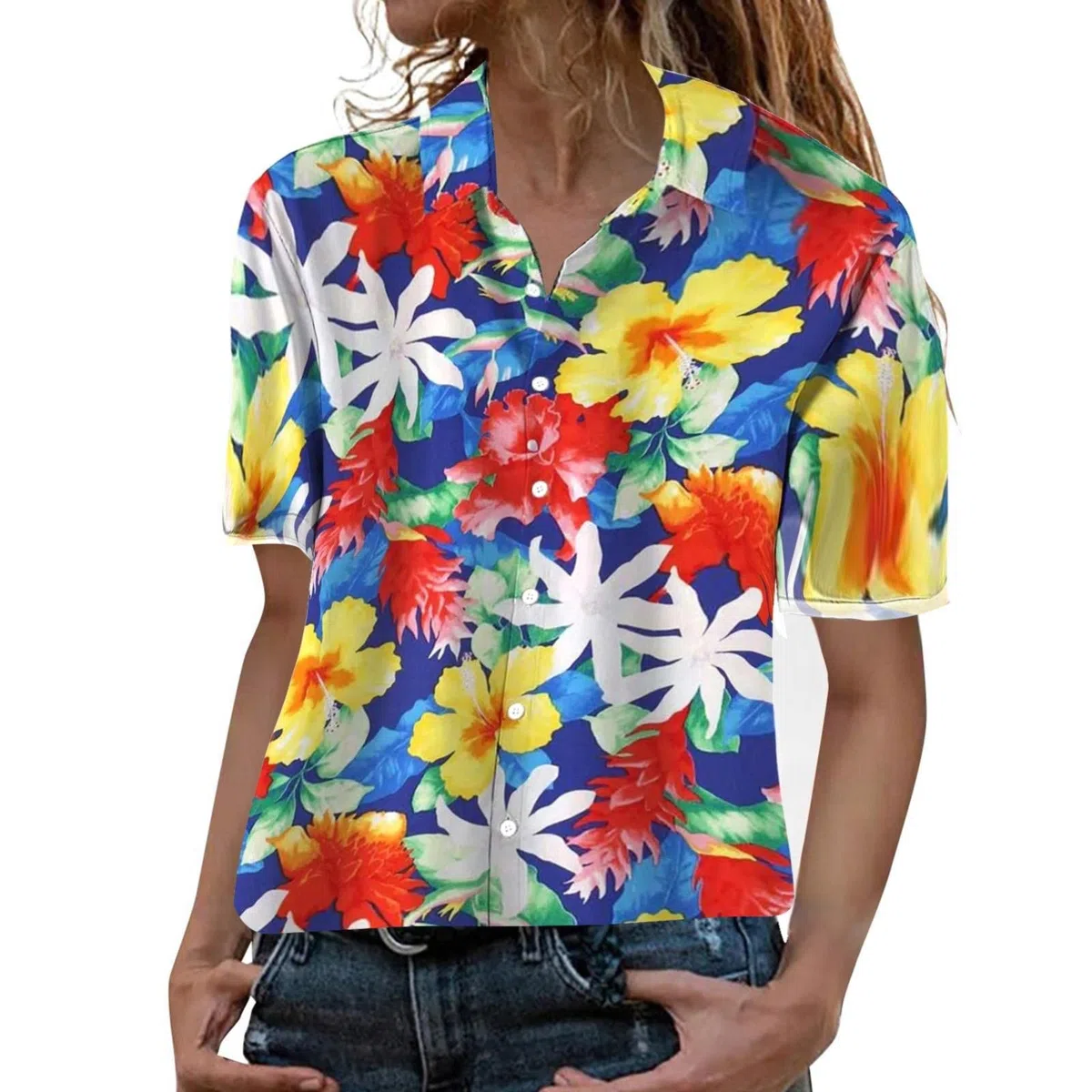 Chemise hawaïenne tendance 2026 pour femme - Chemise de plage décontractée - Chemise florale