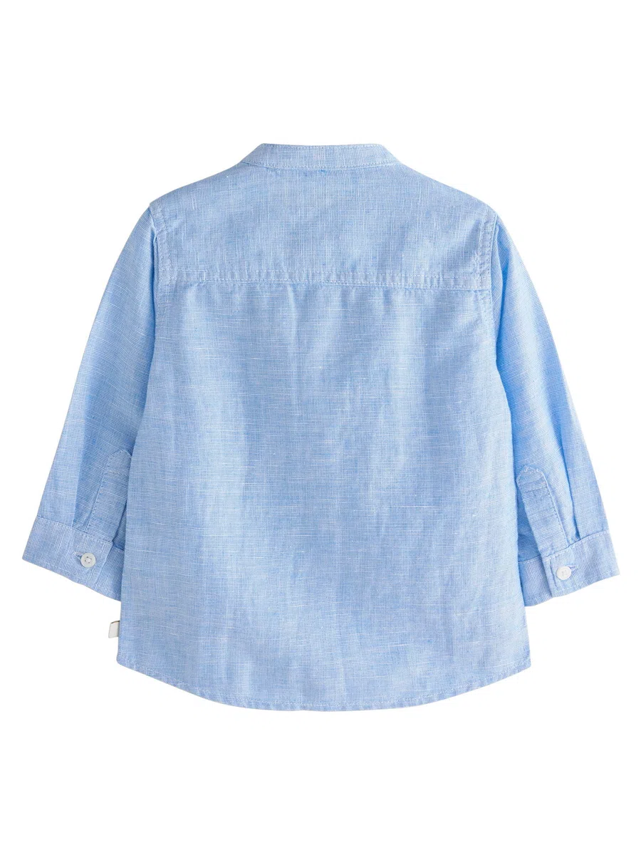 NEXT Garçon Chemise en Lin mélangé à col Tunisien