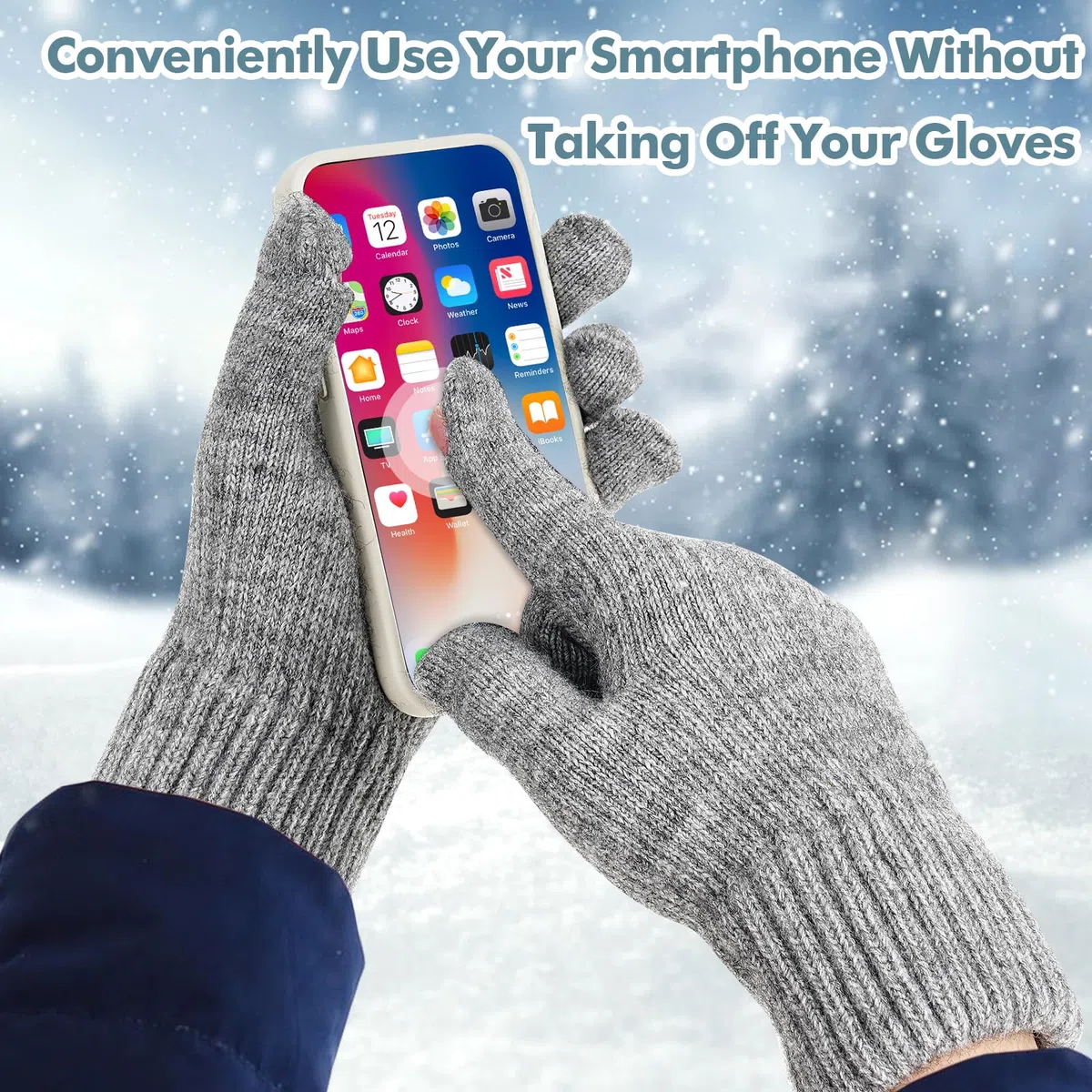 Gants Chauffants USB Avec 3 Niveaux de Température - Électriques Avec Ouverture du Pouce et de l'Index - Tricotés Pour Ordinateur Portable