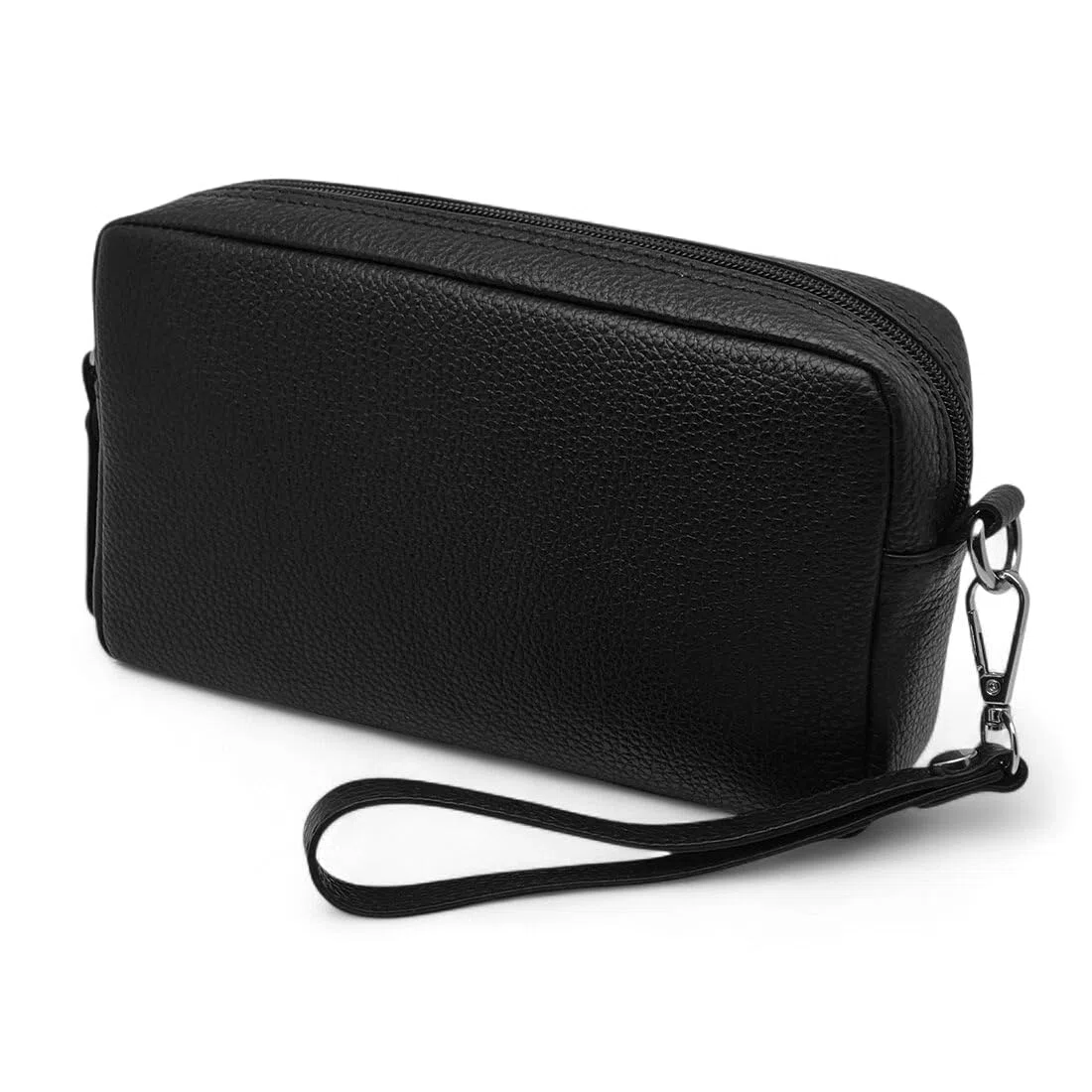 FAST WORLD SHOPPING Pochette de poignet en cuir véritable, sac pour homme avec poignée amovible, sac à main fabriqué en Italie, sac avec poignée sous bras, bureau voyage occasionnel 22 x 12 x 5 cm