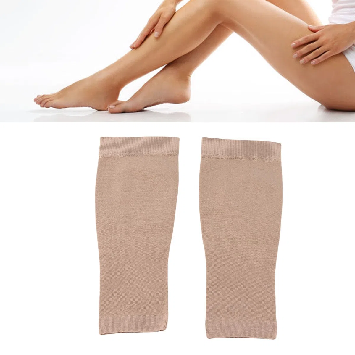 Ejoyous 1 paire Chaussettes de Compression Mollet, 20-30mmHg Bas de Compression pour Varices Chaussette de Contention sans Pieds pour Shin Splint Veine Variqueuse Oedème