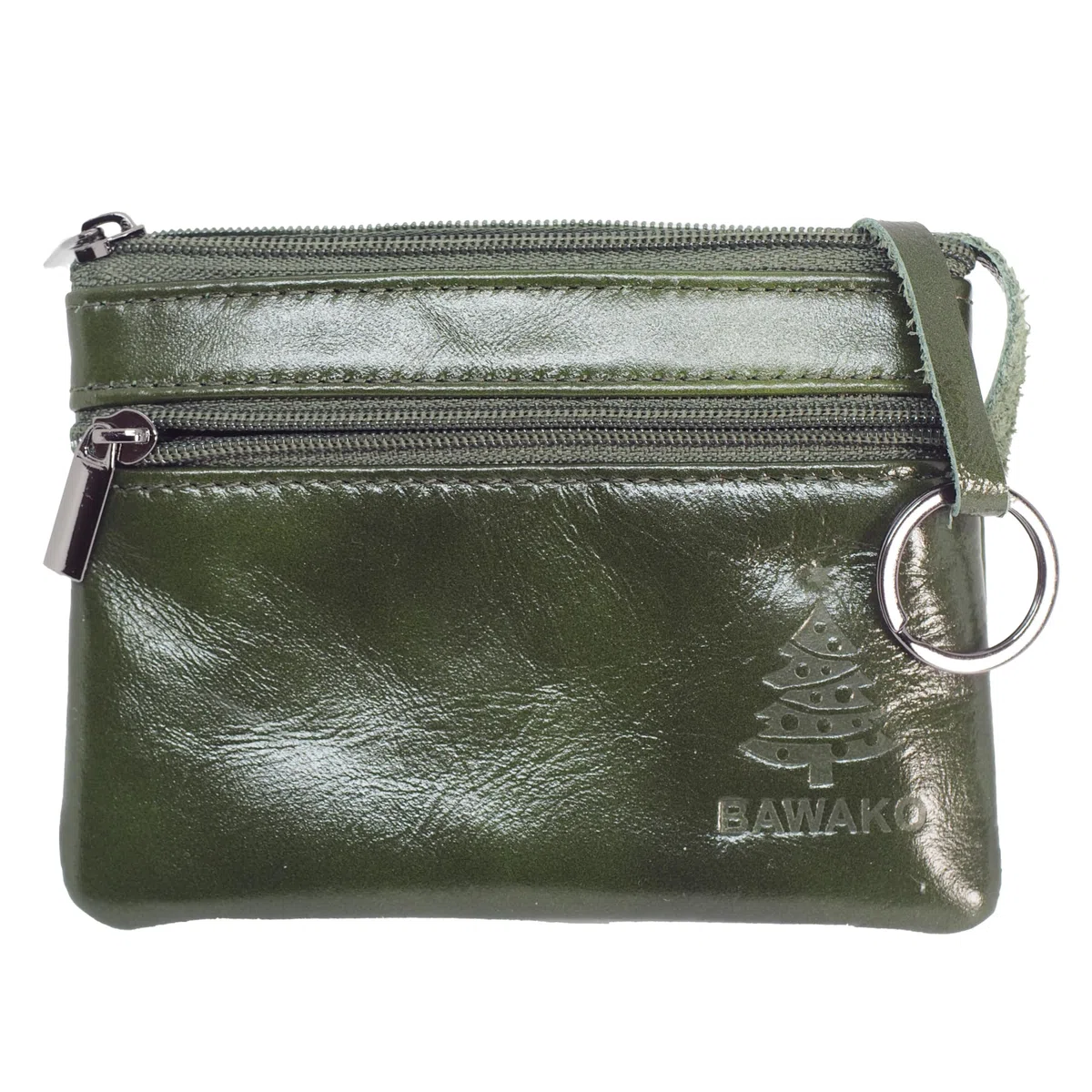 Étui à clés en cuir véritable édition spéciale, étui à clés pour femme, homme, enfant, porte-monnaie compact fait à la main spécial, vert, Weihnachtsbaum M, Poche pour carte d'identité