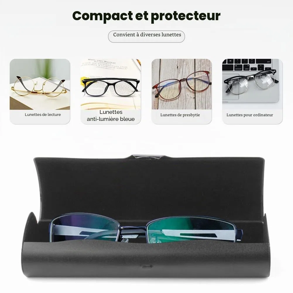 Étui à lunettes rigide fin et léger pour homme pour petite monture de lunettes