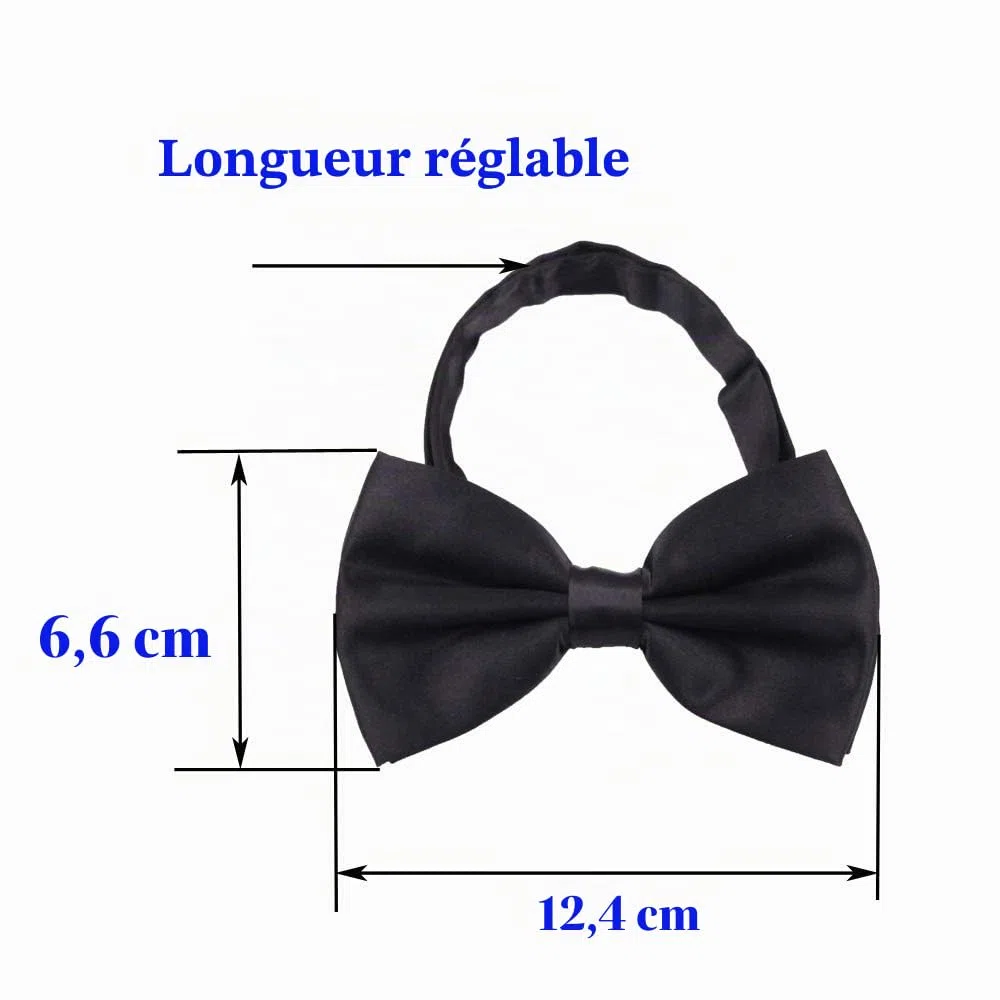 Bretelles avec nœud papillon pour hommes et femmes - Bretelles larges élastiques très résistantes - 4 clips métalliques solides réglables