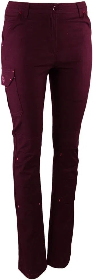 DSTOCK60 - Pantalon de Travail pour Femme – modèle Trampoline 1618 – Bordeaux – Coupe Ergonomique - Multi-Poches - rehausse Lombaire – LMA
