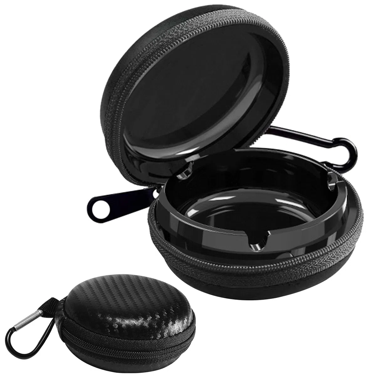 Cendrier Portable Mini avec Couvercle et Porte-Clés pour Extérieur et Voyage