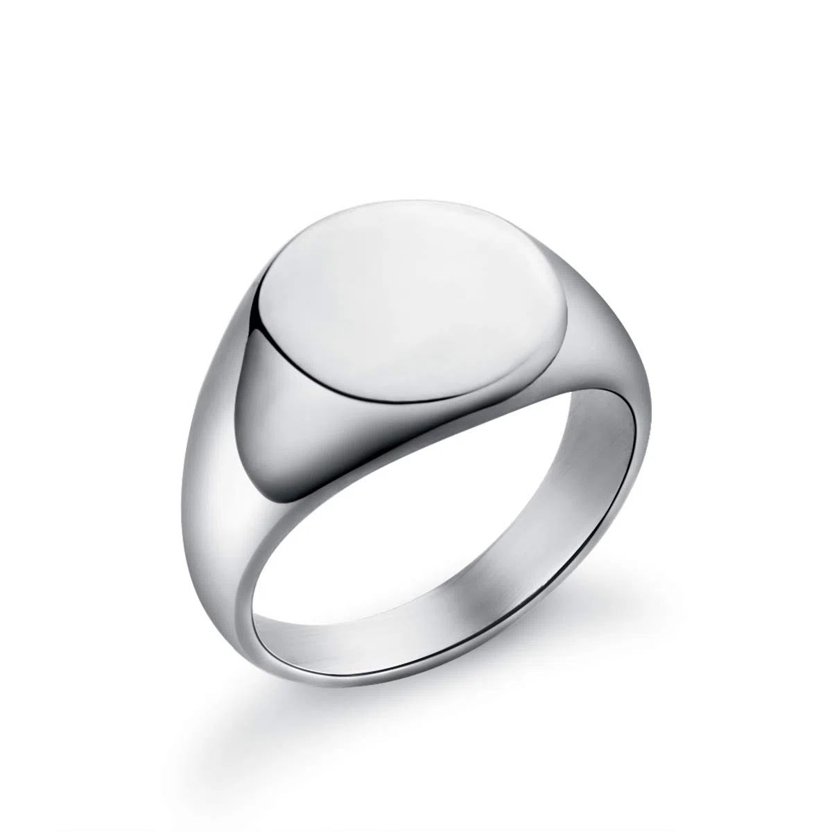 Bague Ronde Homme Femme Acier Inoxydable/Oro Bague Poli Personnalisée Chevalière Taille 49 à 70