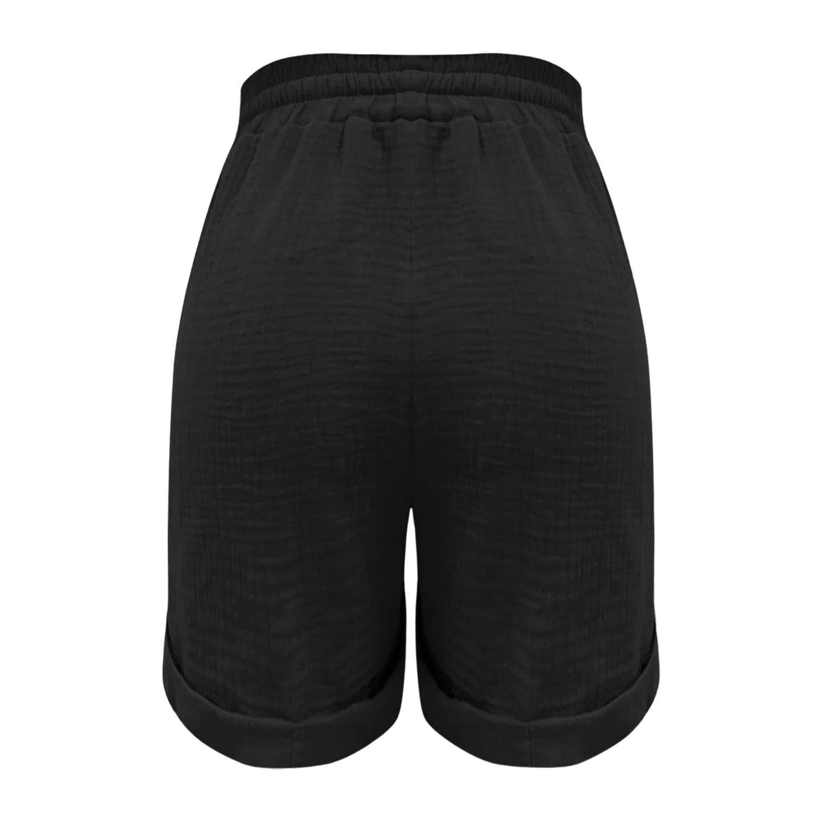 Bermuda Femme Été Lin Large Été Avec Poches De Plage Taille Haute Pantalon Court Ample Décontracté Gaze De Coton Leger Shorts Fluide Respirant Vetement Classique Elastique La Marche Pantacourt