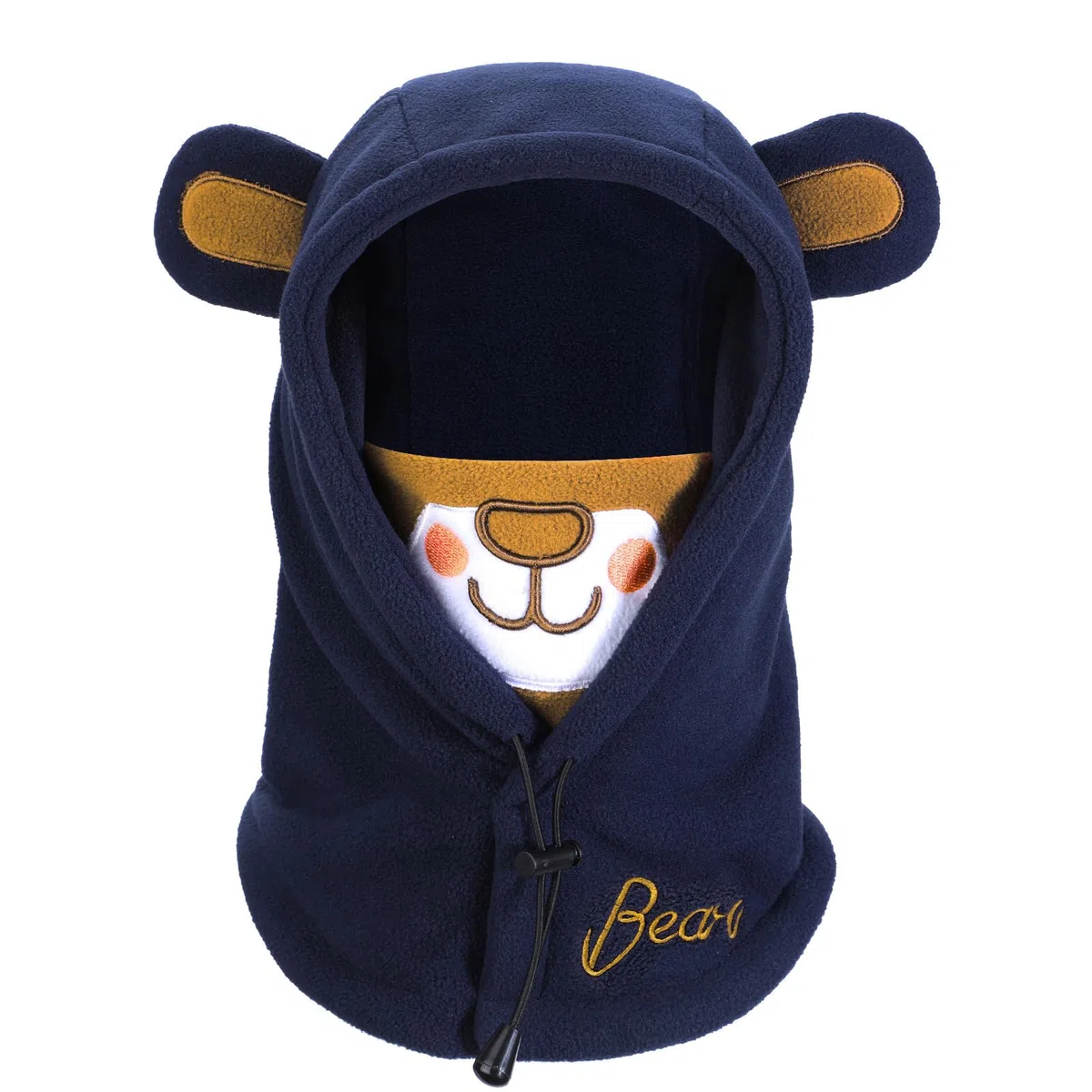 Cagoule pour Enfants, écharpe en Polaire Thermique Chaude 3D Animal Face Cover Winter Hood Hat Neck Warmer for Children