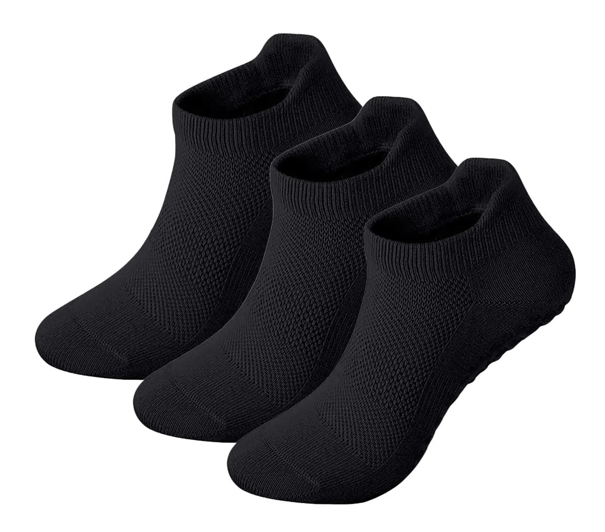 Bonjour SPORTSWEAR – Lot de 3 paires de chaussettes antidérapantes pour homme pour yoga, pilates – Chaussettes antidérapantes pour gym, arts martiaux, fitness, danse – Chaussettes antidérapantes pour