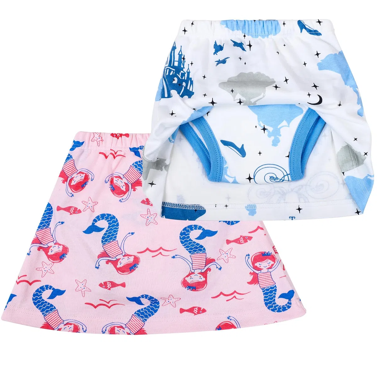 MOEMOE BABY Culotte Apprentissage Propreté Fille | Jupe de Couche | Jupe Apprentissage Propreté Enfant | Culotte d'apprentissage Enfant Lavables Jupe,Lot de 2