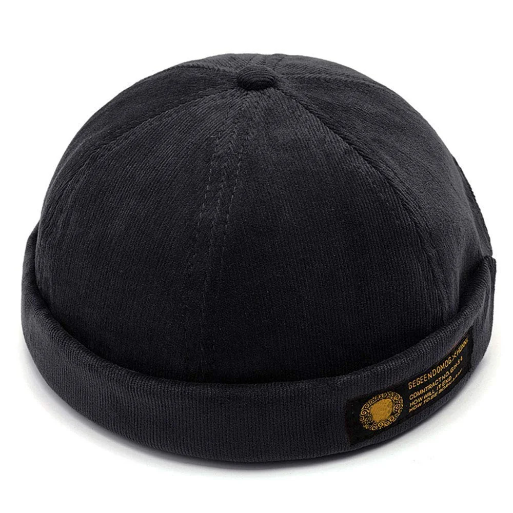 YAMEE Bob Homme Docker Bonnet Casquette Neuf Urban Style Bord Roulé rétro Travailleur Marin Unique Street décontracté Brimless Chapeau (One Size 56-58cm)
