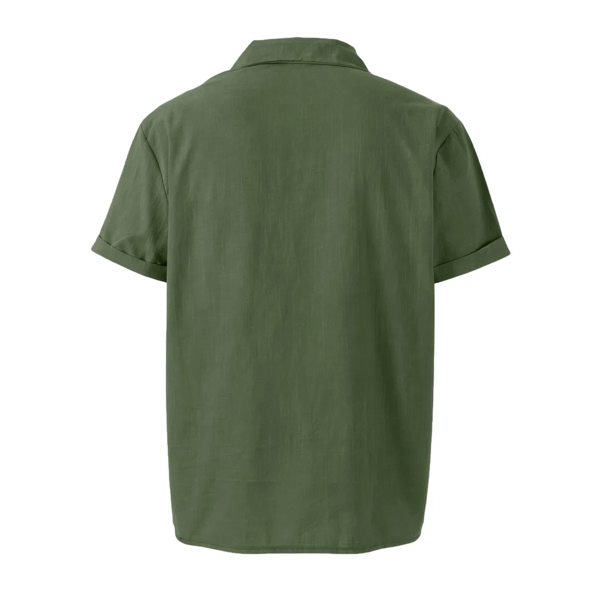 Chemise Homme Style Henley Col Mao Manches Lin Mélangé Ample Décontracté pour Été Bureau