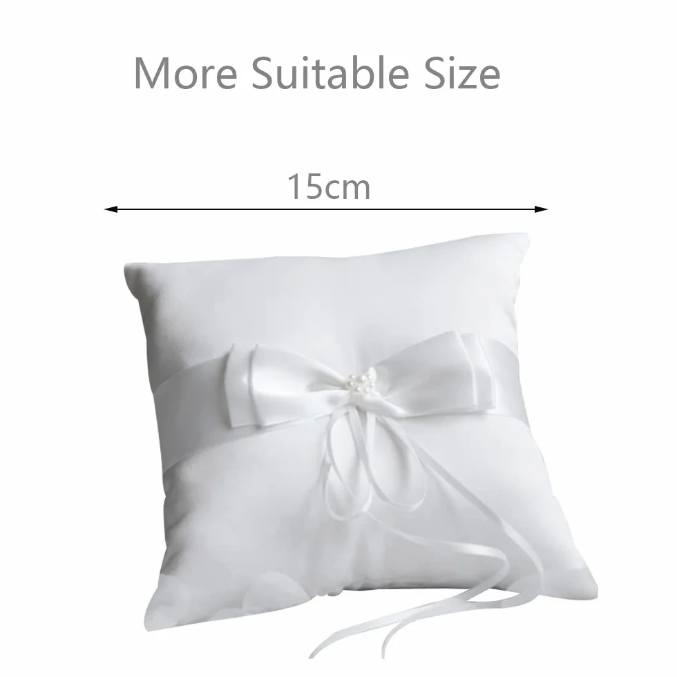 Srup Coussin pour alliances de Mariage, Coussin Blanc pour alliances, Coussin Support pour alliances, Oreiller de Porteur d'anneaux Mariage, Coussin D'alliances, pour Les alliances ou Les fiançailles