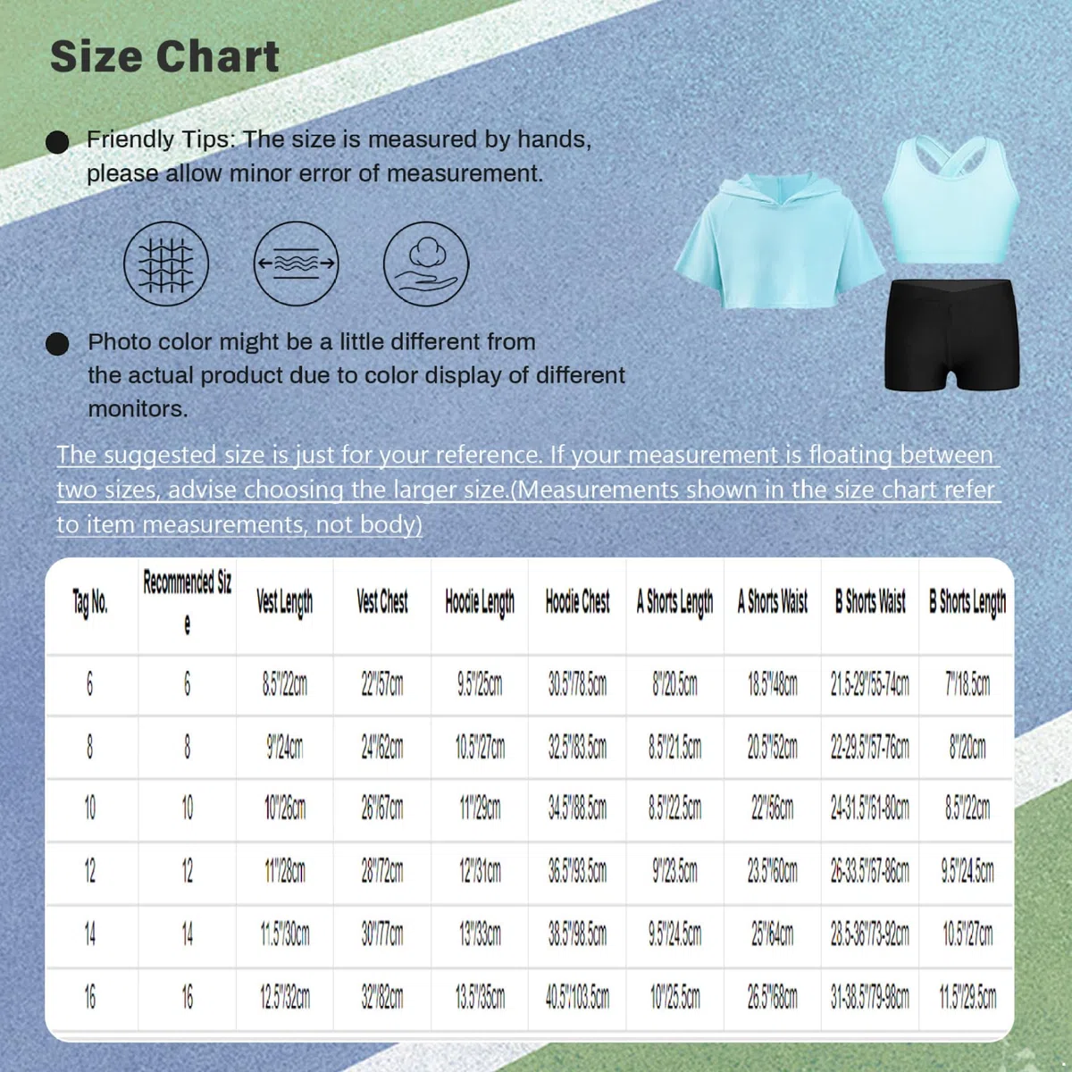 Ensemble Sport Fille Survêtement 3Pcs Fitness Yoga Crop Top Court à Capuche avec Débardeur Short de Sport Gym