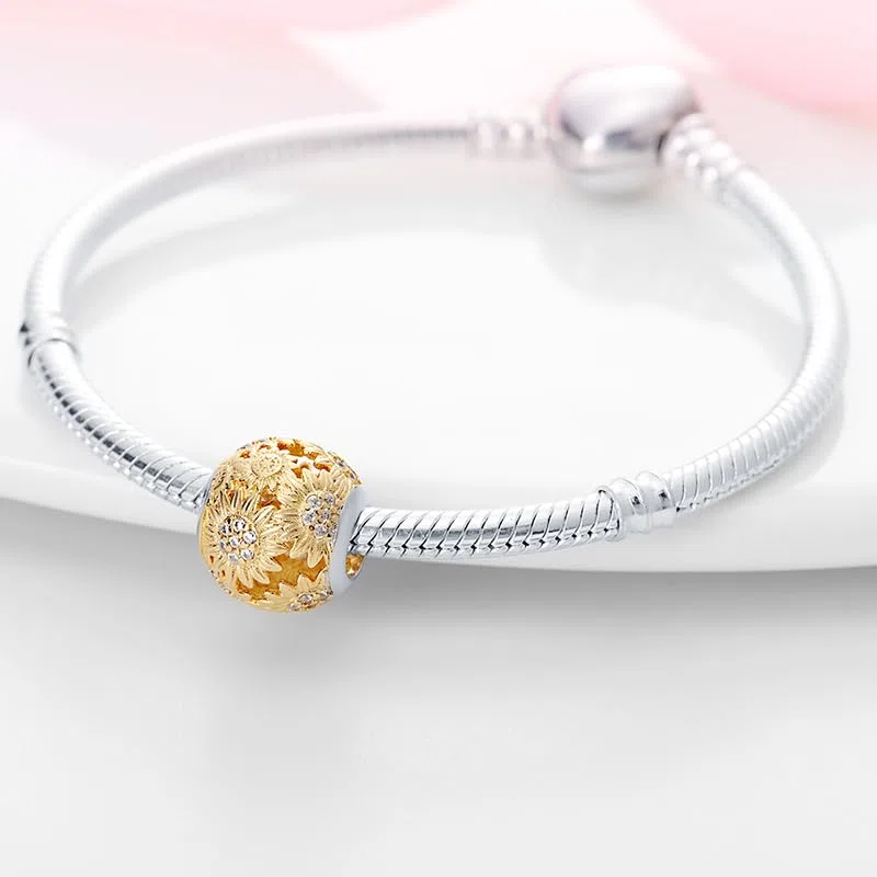 KUNSIR Charme Pearl en argent sterling 925 pour bracelet et collier Pandora Compatible avec bracelets européens pour femmes et filles C12