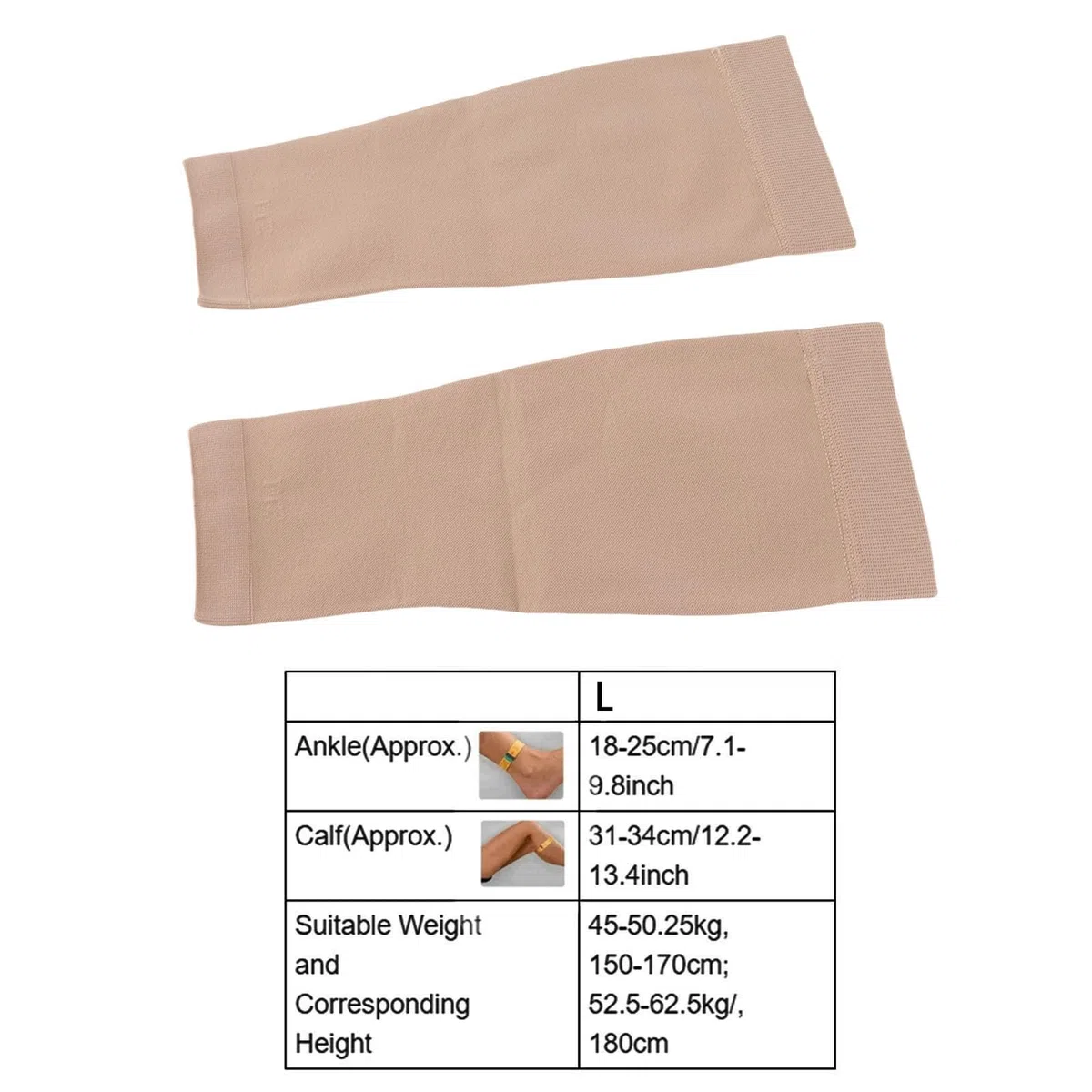 Ejoyous 1 paire Chaussettes de Compression Mollet, 20-30mmHg Bas de Compression pour Varices Chaussette de Contention sans Pieds pour Shin Splint Veine Variqueuse Oedème