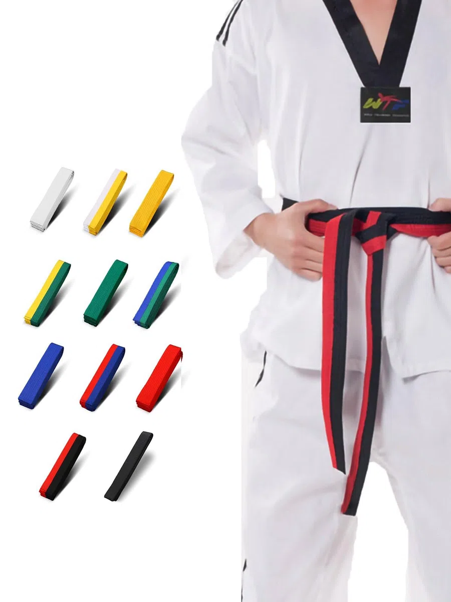 Ceinture de Taekwondo Judo Jiu Jitsu Gi Ceinture Arts Martiaux Ceinture Aïkido Gi Bjj Ceinture Jiu Jitsu Gi Ceinture, Bleu-vert, 2.2M
