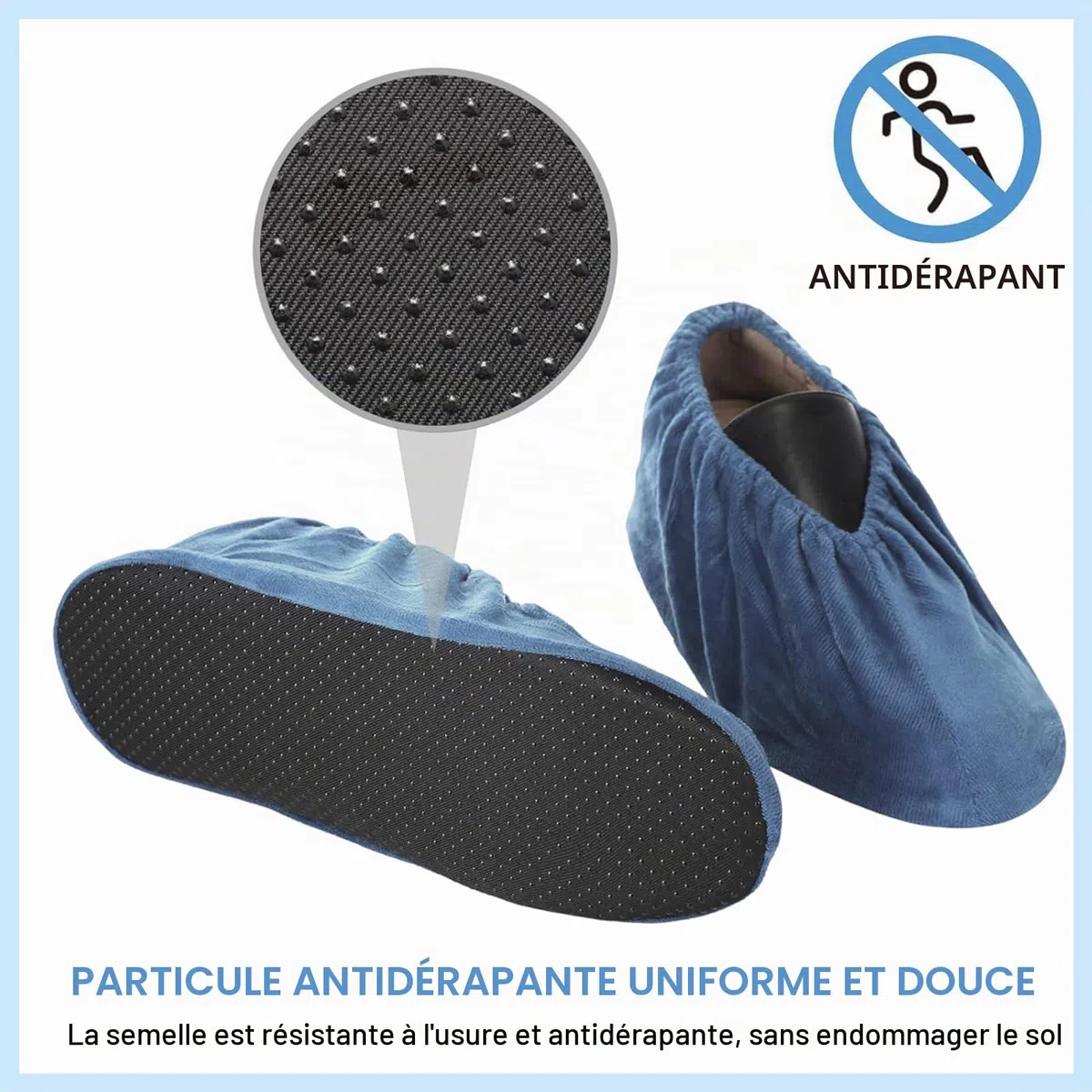 4 Pièces Surchaussures Lavable, Réutilisable Chausson Invité, Tissu de Flanelle Couvre Chaussure, Semelle Antidérapante Surchaussure, pour Maisons, Bureaux, Bibliothèques (Tailles 37-42)
