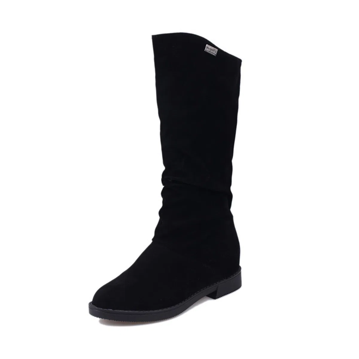 Bottes mi-mollet décontractées et confortables pour femme, bottes de marche élégantes en faux daim, talon bas et épais, vintage, bottes occidentales chaudes à enfiler pour les fêtes en plein air
