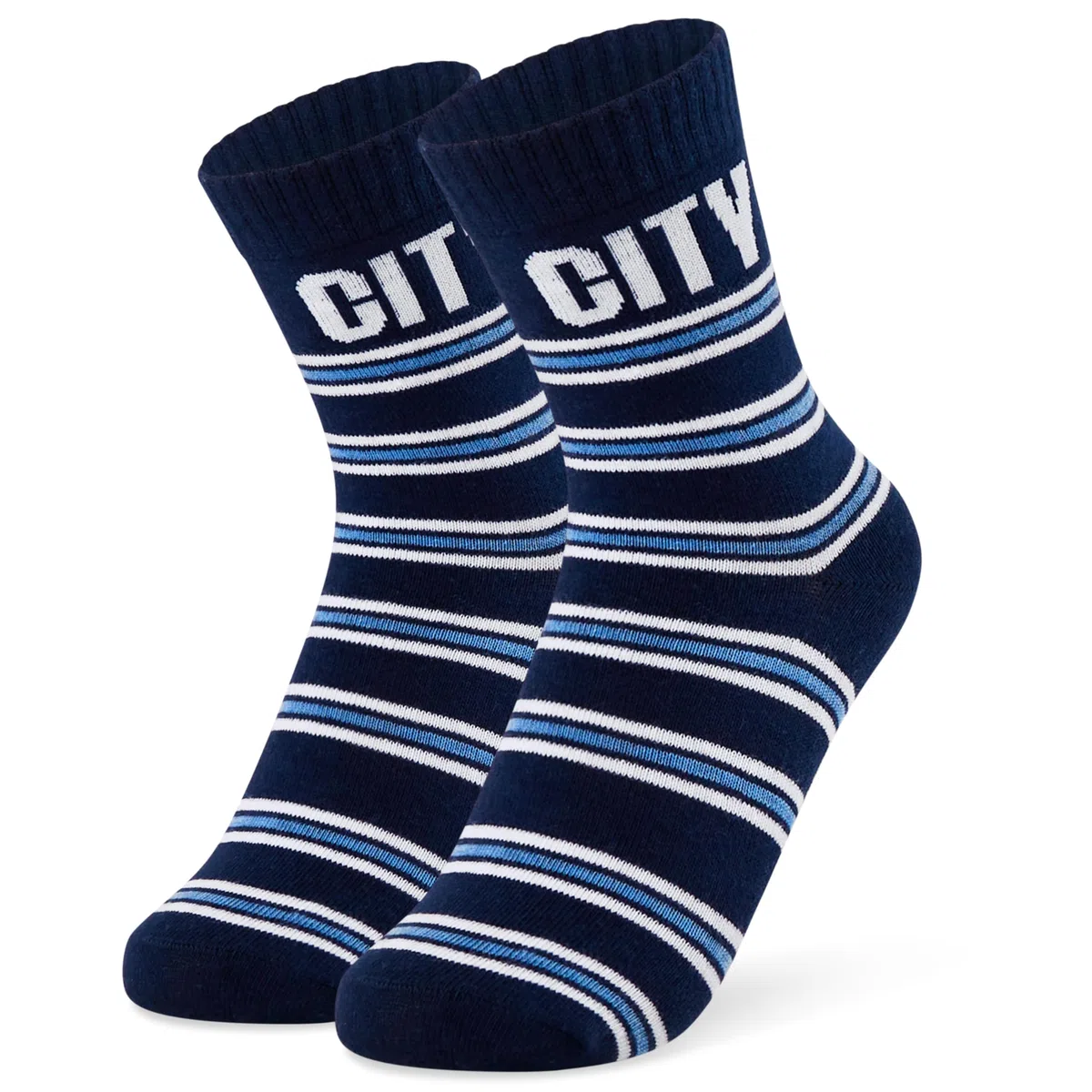 Manchester City FC Chaussettes Garçon - Lot de 5 Paires de Chaussettes Enfant Douces et Respirantes