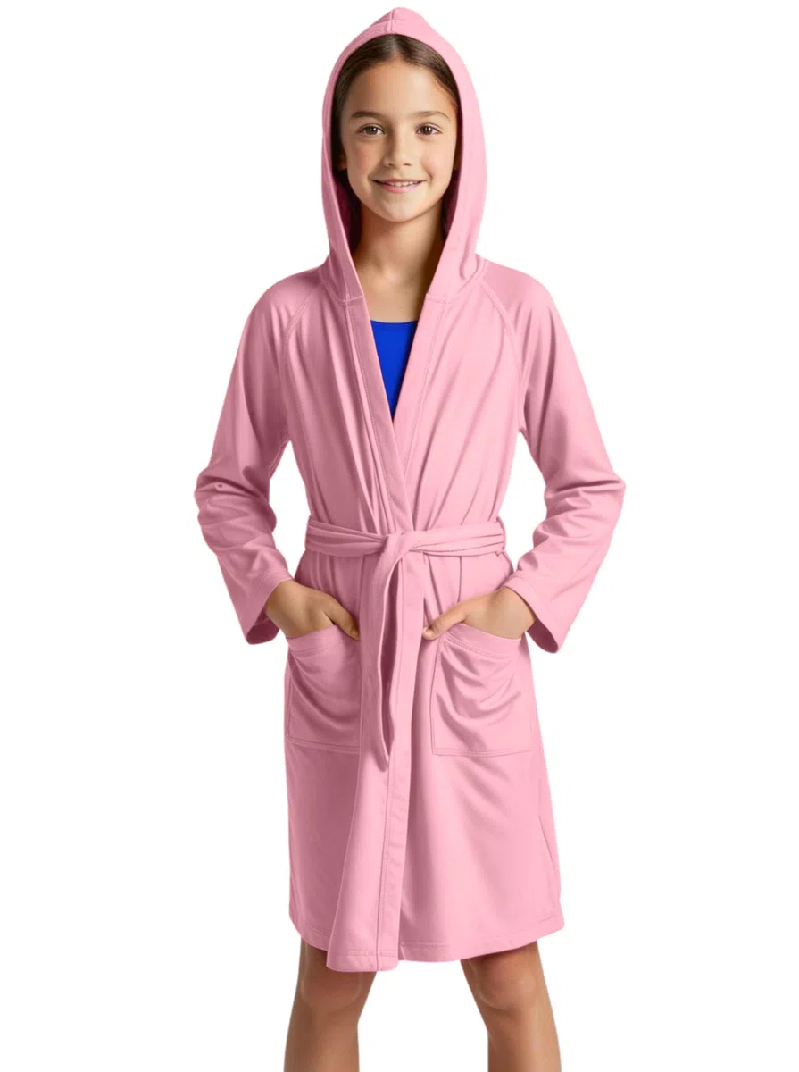 o-day Peignoir Enfant en Microfibre Léger et Pratique avec Capuche, Poches et Ceinture – 4 à 14 Ans
