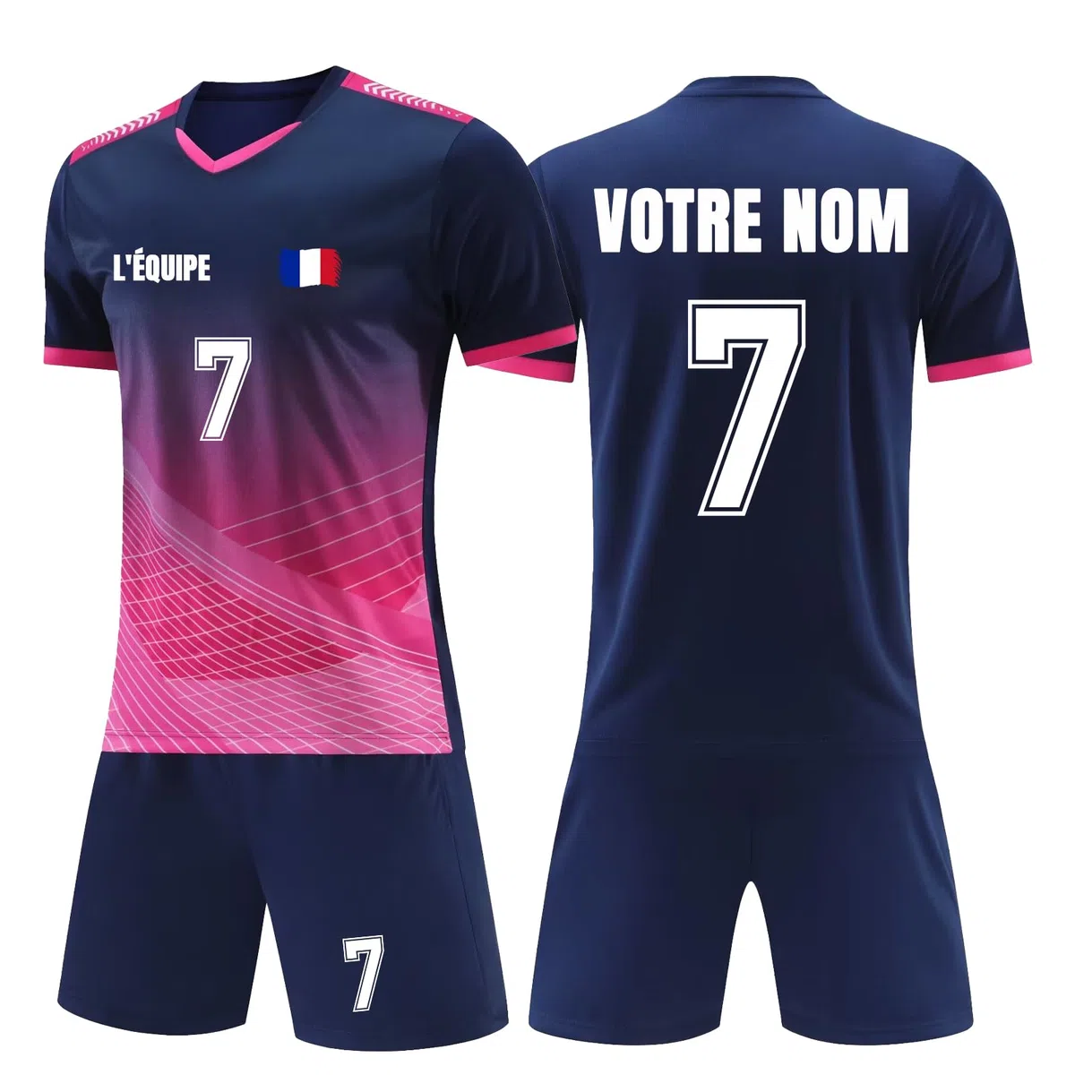 Générique Maillot de Foot Enfant et Adulte, Ensemble Personnalisé Avec Votre Nom Numéro Logo, Maillot de Football Homme