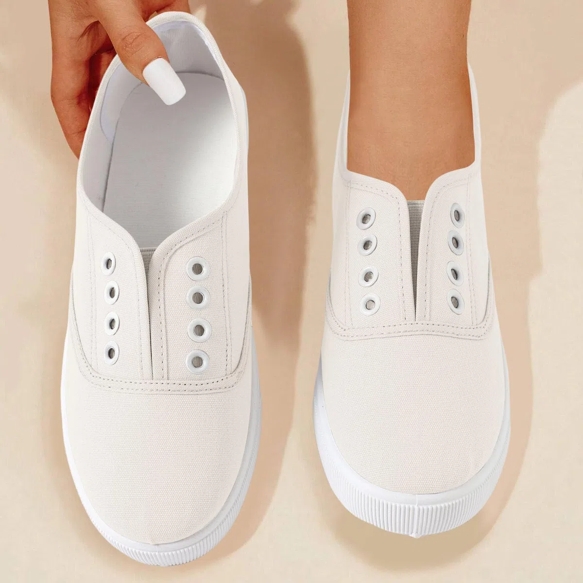 Générique Basket Femme-Chaussures en Toile légères et Confortables pour Femme - Chaussures décontractées Tendance en Toile à Lacets - Chaussures de Marche Classiques Plates pour Femme et Fille