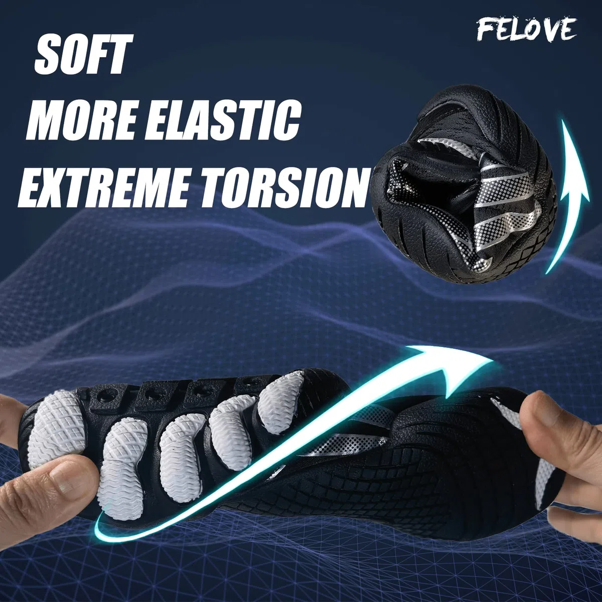 FELOVE Chaussures Aquatiques en Néoprène, Chaussures de Surf, Snorkeling, Plage et Randonnée Aquatique Hommes Femmes