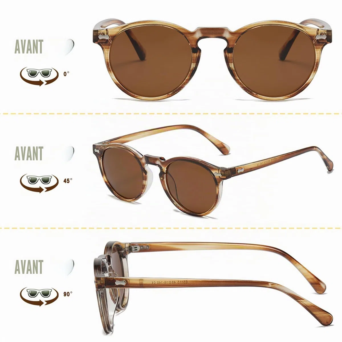 Lunette de soleil Enfant Fille Garçon - Polarisées Protection UV400 Rond Mode Monture Souple Lunettes Soleil Enfants pour 3 à 12 Ans