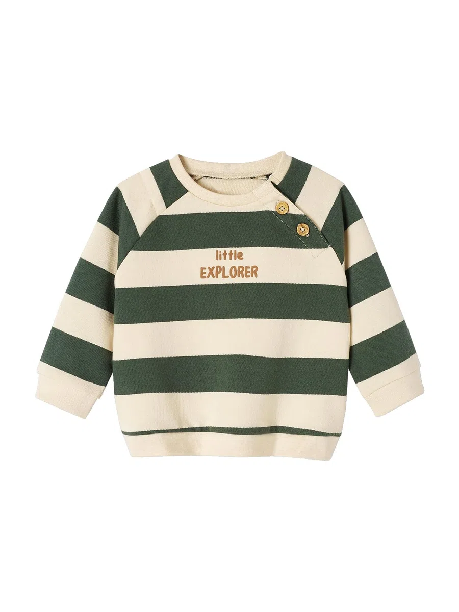 VERTBAUDET Sweat rayé en Molleton bébé
