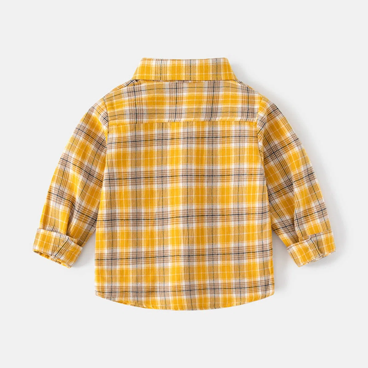 Enfant Garçon Manches Longues Hiver Shirt Tops Manteau Outwear pour Bébé Vêtements à Carreaux Jaune Bleu
