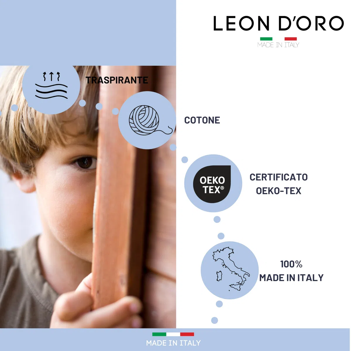 Chaussettes enfant en coton 4/6 paires chaussettes bébé garçon en coton fantaisie fabriquées en Italie