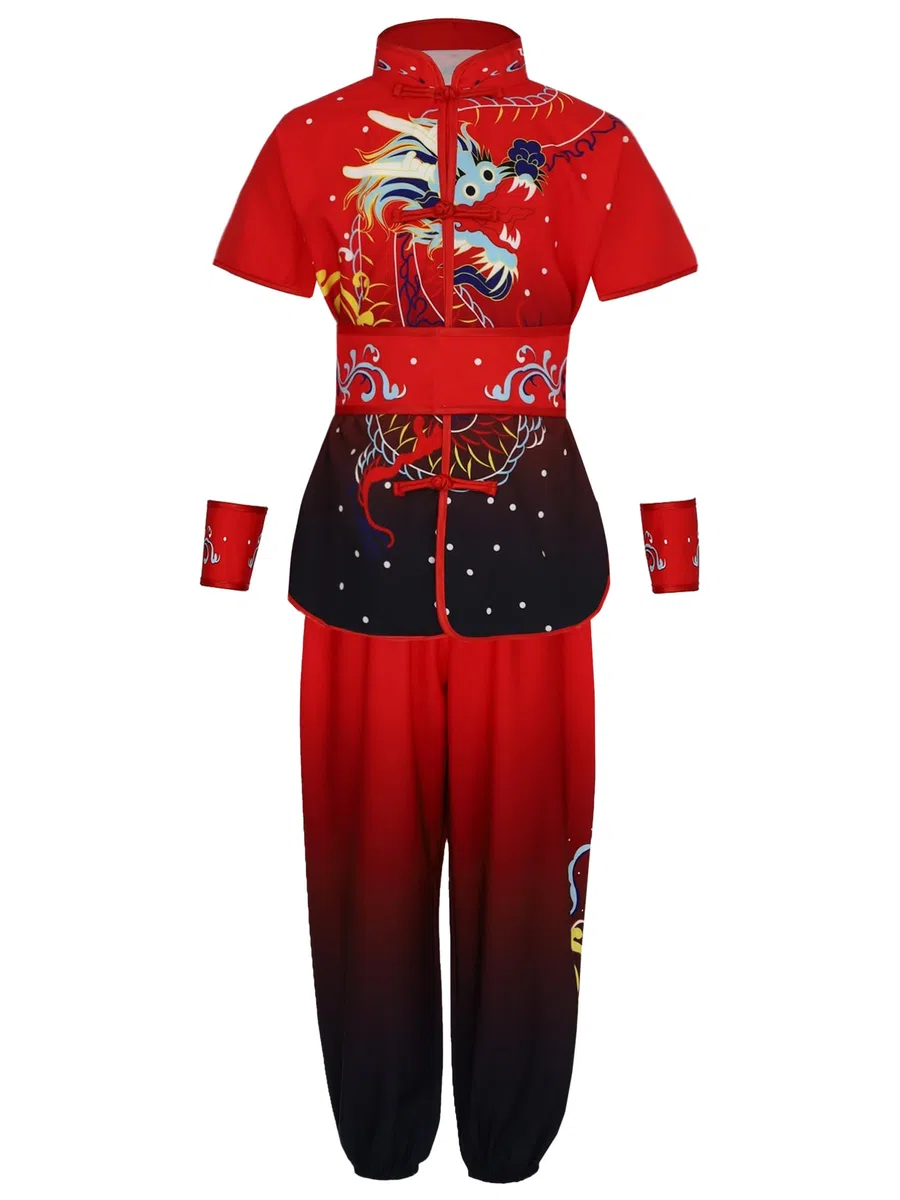 dPois Costume Kung Fu Enfants Garçons Filles Arts Martiaux Vêtements Unisexe Uniformes Traditionnels Chinois Tai Chi Chinois Ensembles 3-16 Ans