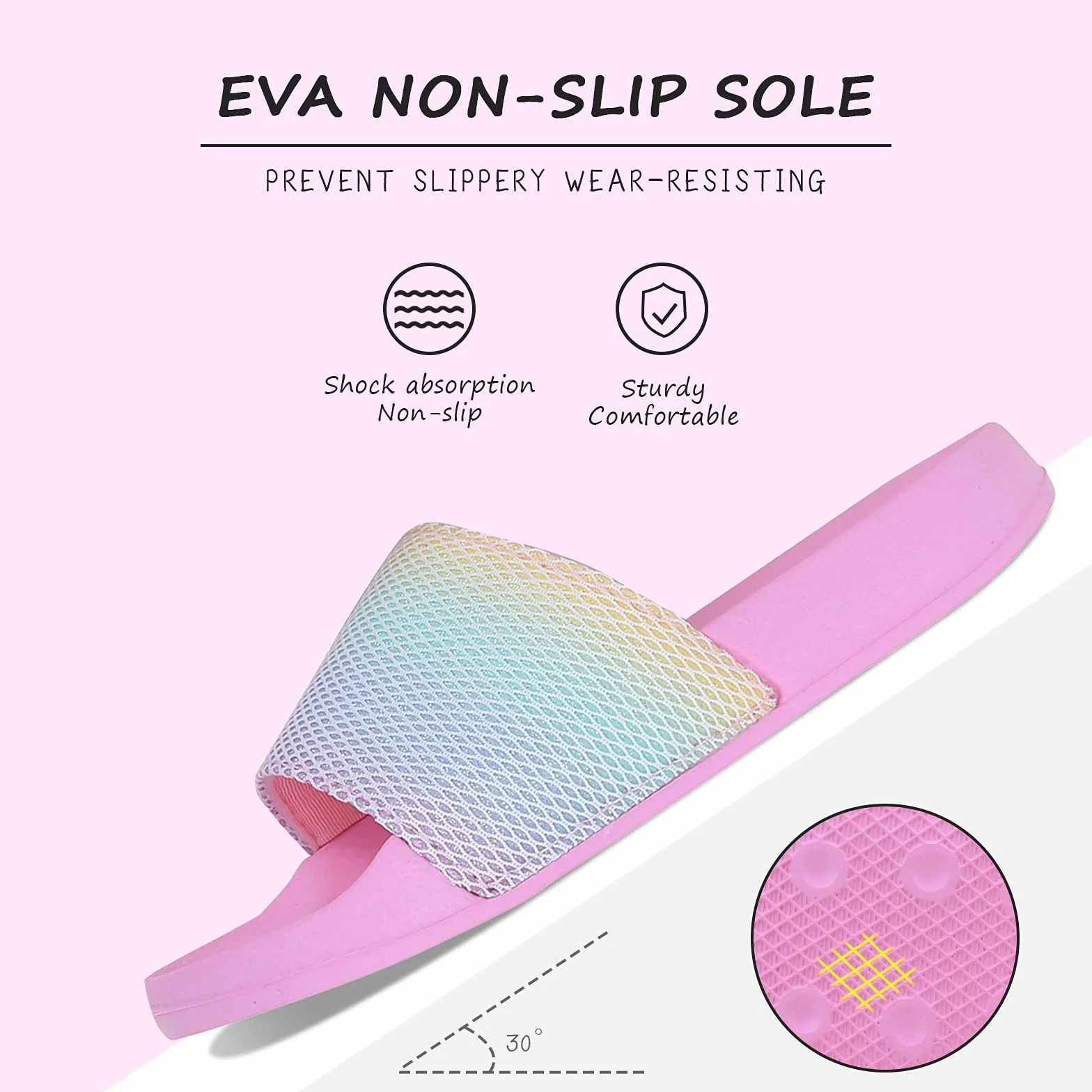 WateLves Claquette Enfant Fille Garçon Chaussons Enfants Tongs Sandales été Plage Piscine Pantoufles Chaussures de Douche AntidéRapantes