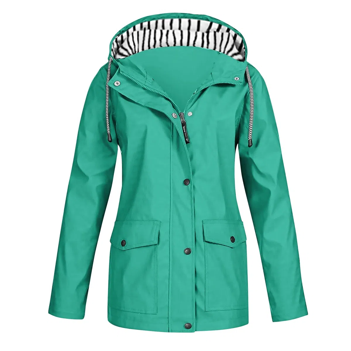 Générique Veste Imperméable Femme Manteau Long Imperméable Femmes Trench Capuche À La Mode Coupe Vent Couleur Unie avec Zippé Veste De Sport D'extérieur Vetement Femme Grande Taille