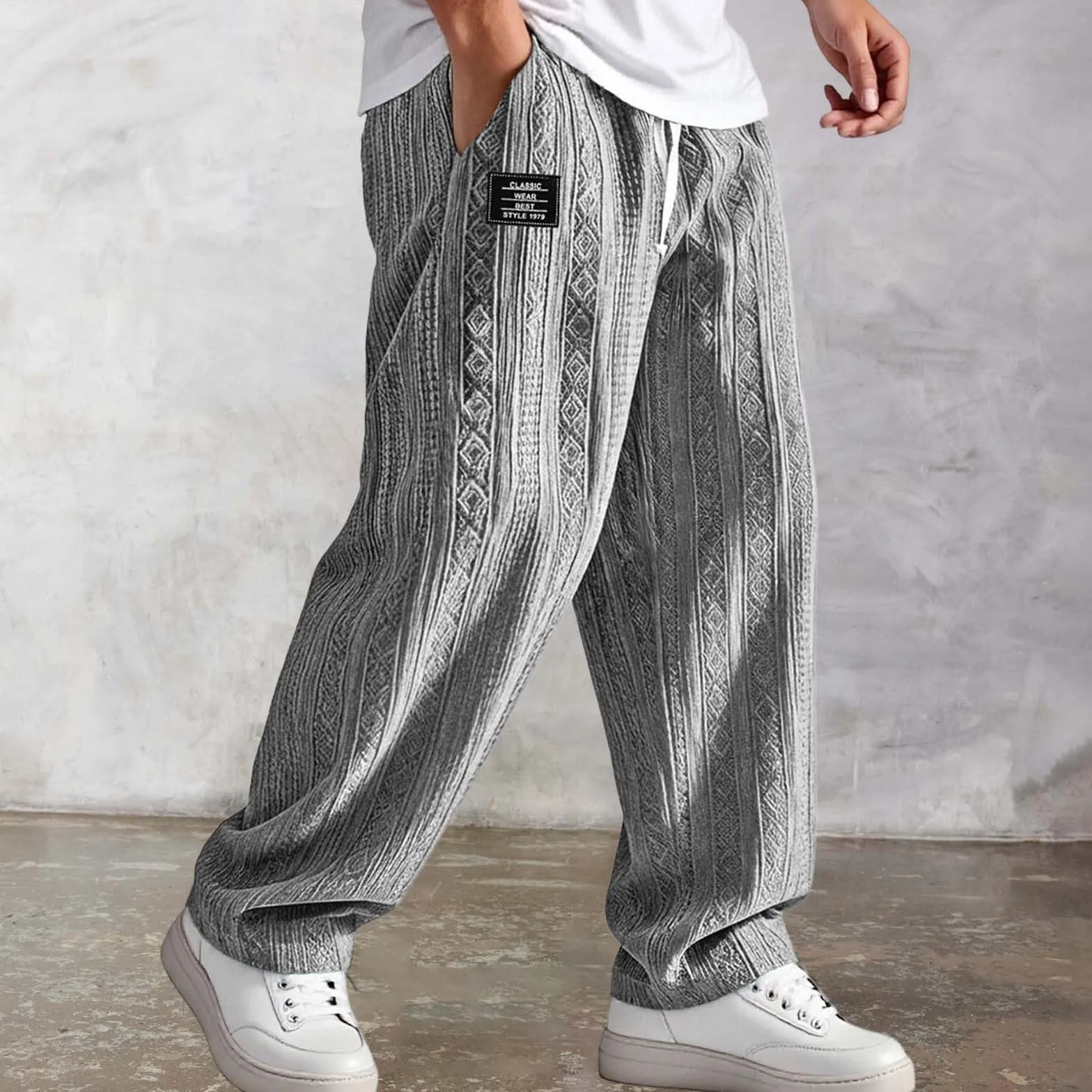 Pantalon Cargo Japonais Homme Baggy Pour Kimono Sarouel Ete Velours Cotelé Hommes Habillé De Chantier Jogging Taille Élastique Survetement Slim Travail Regular Surdimensionné Décontracté Elastique