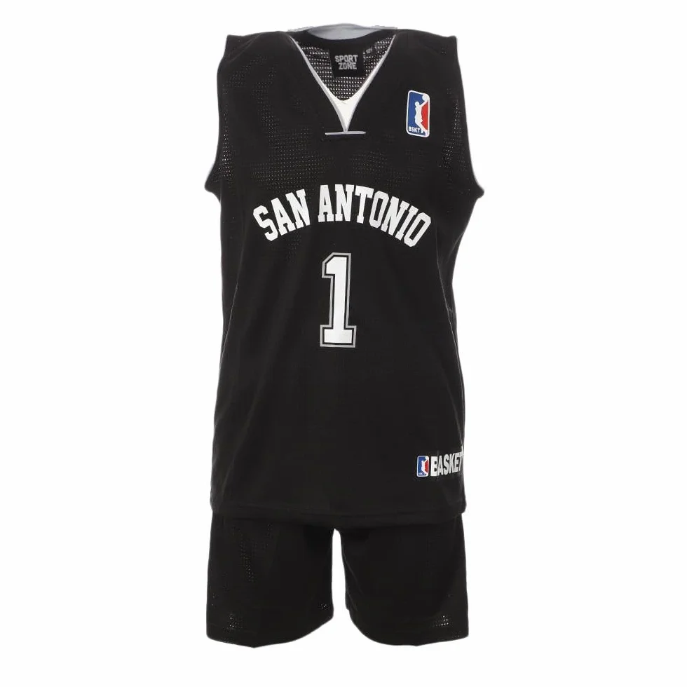 San Antonio Ensemble de basket Noir Enfant