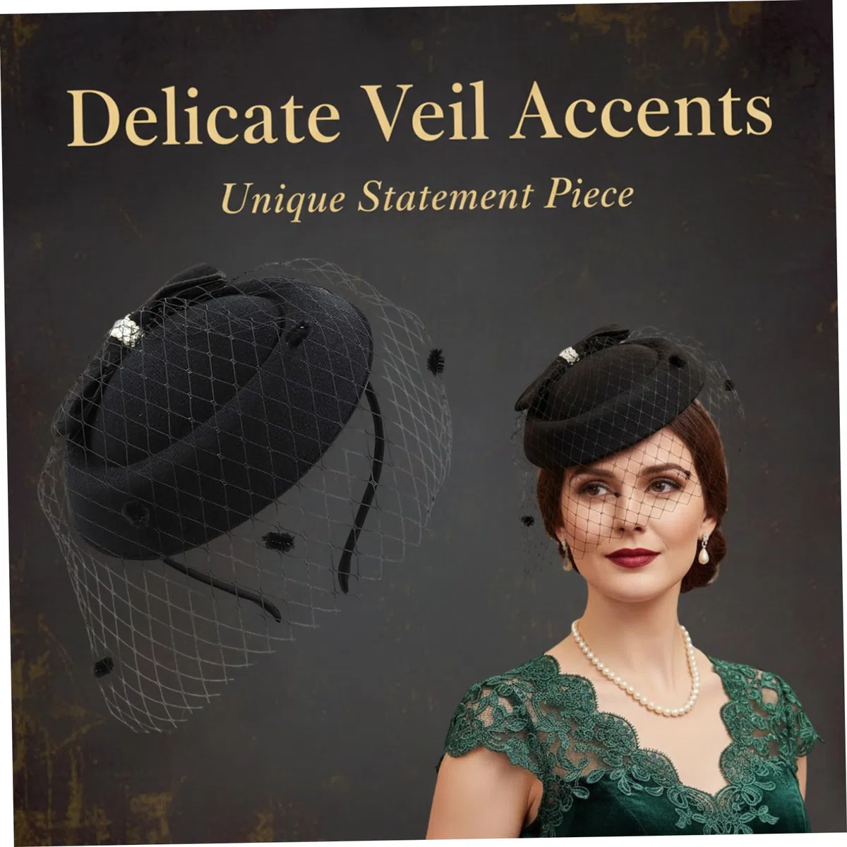 Bibi pour femmes, chapeau rétro avec nœud papillon à Clip latéral, bandeau en voile, fascinateur en gaze pour fête de thé et mariage des années 1940