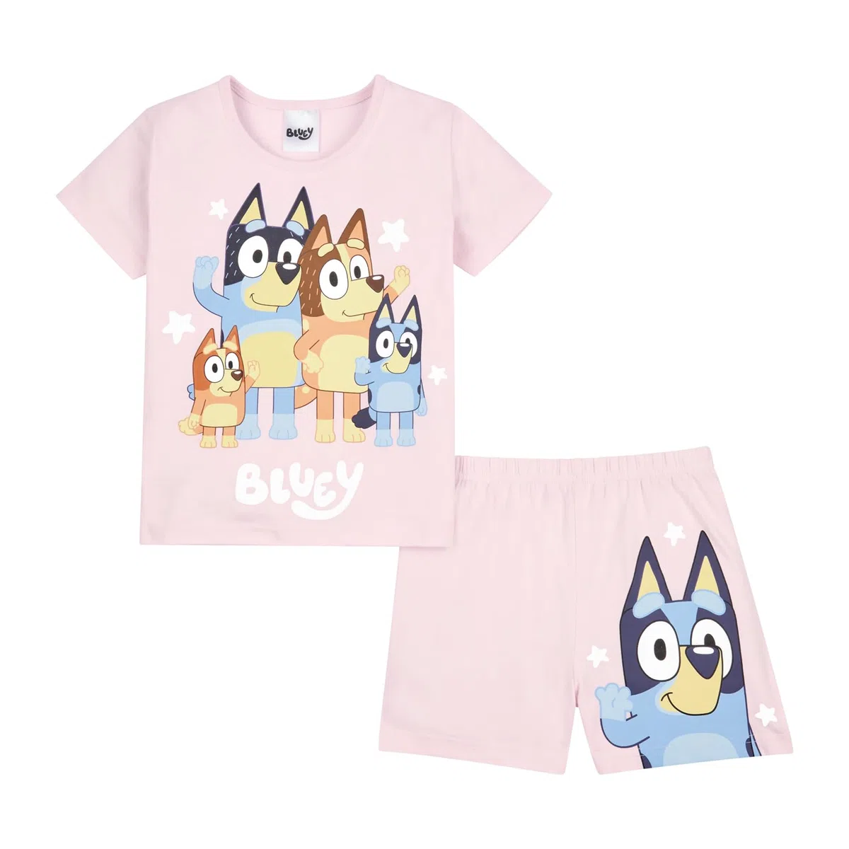 Bluey Pyjama d'été en coton pour filles, motif bingo et famille