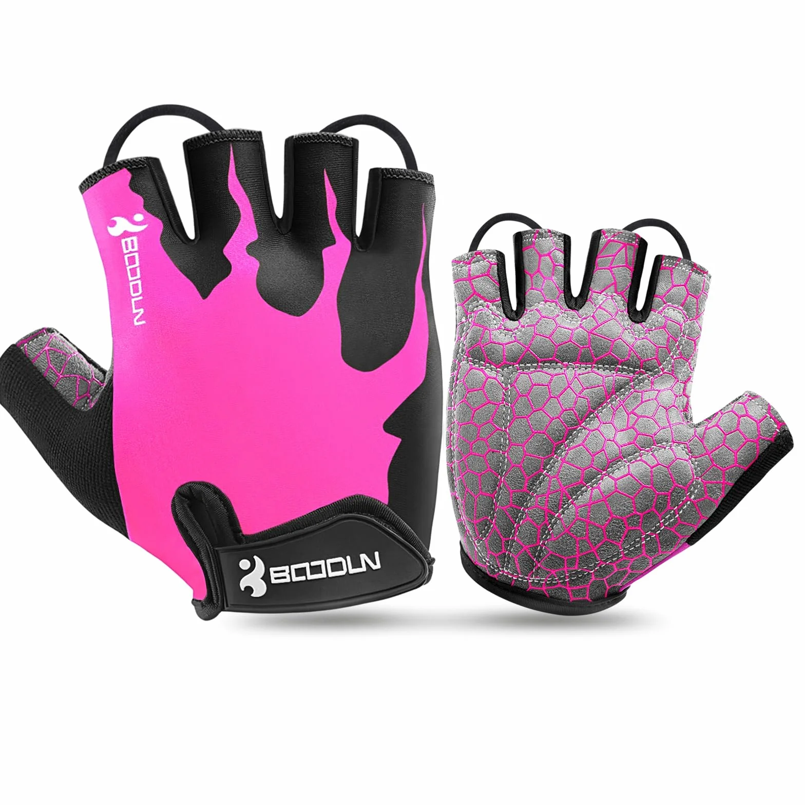 KONVINIT Gants de vélo Demi-Doigts Respirant mitaine vélo rembourrés avec poignée Anti-dérapante Unisexe pour VTT,vélo de Route,Gymnase,Crossfit,haltérophilie