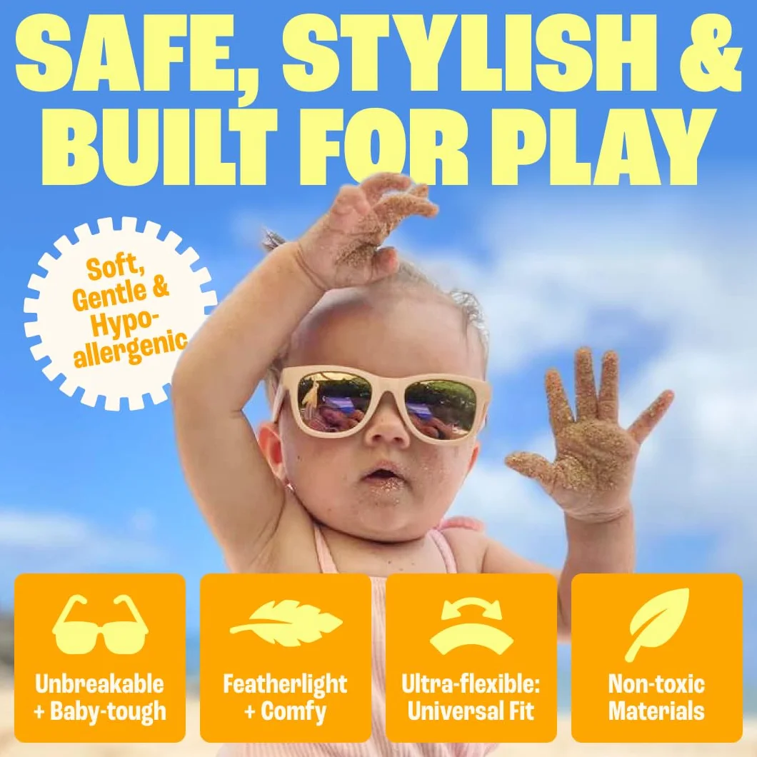 BABY SUNNIES Polarized Toddler Sunglasses for Boys & Girls - Eye Safe Kids Sunglasses - UV Protection - Toddler Sun Glasses