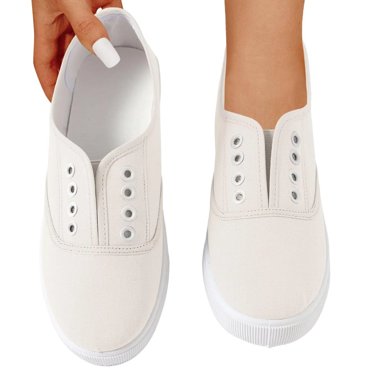Générique Basket Femme-Chaussures en Toile légères et Confortables pour Femme - Chaussures décontractées Tendance en Toile à Lacets - Chaussures de Marche Classiques Plates pour Femme et Fille